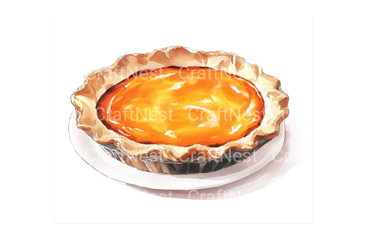 Classic Sweet Potato Pies And Slice Clipart Bundle
