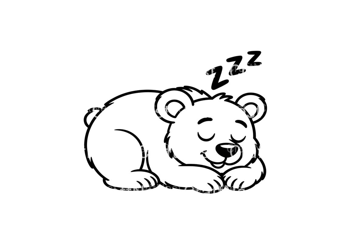 Cute Sleeping Bear Coloring Books