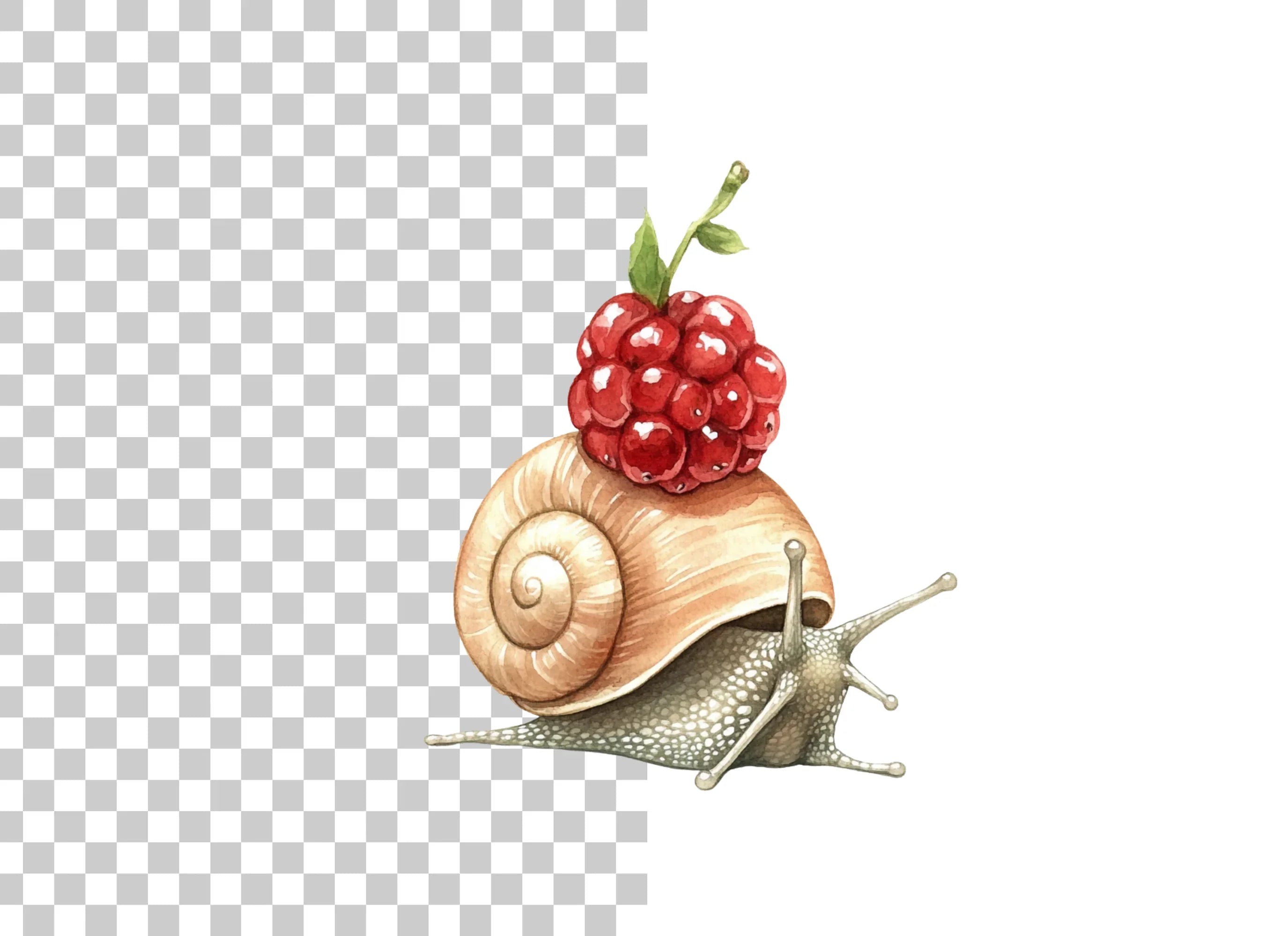 Snails Carrying Berries Clipart Bundle