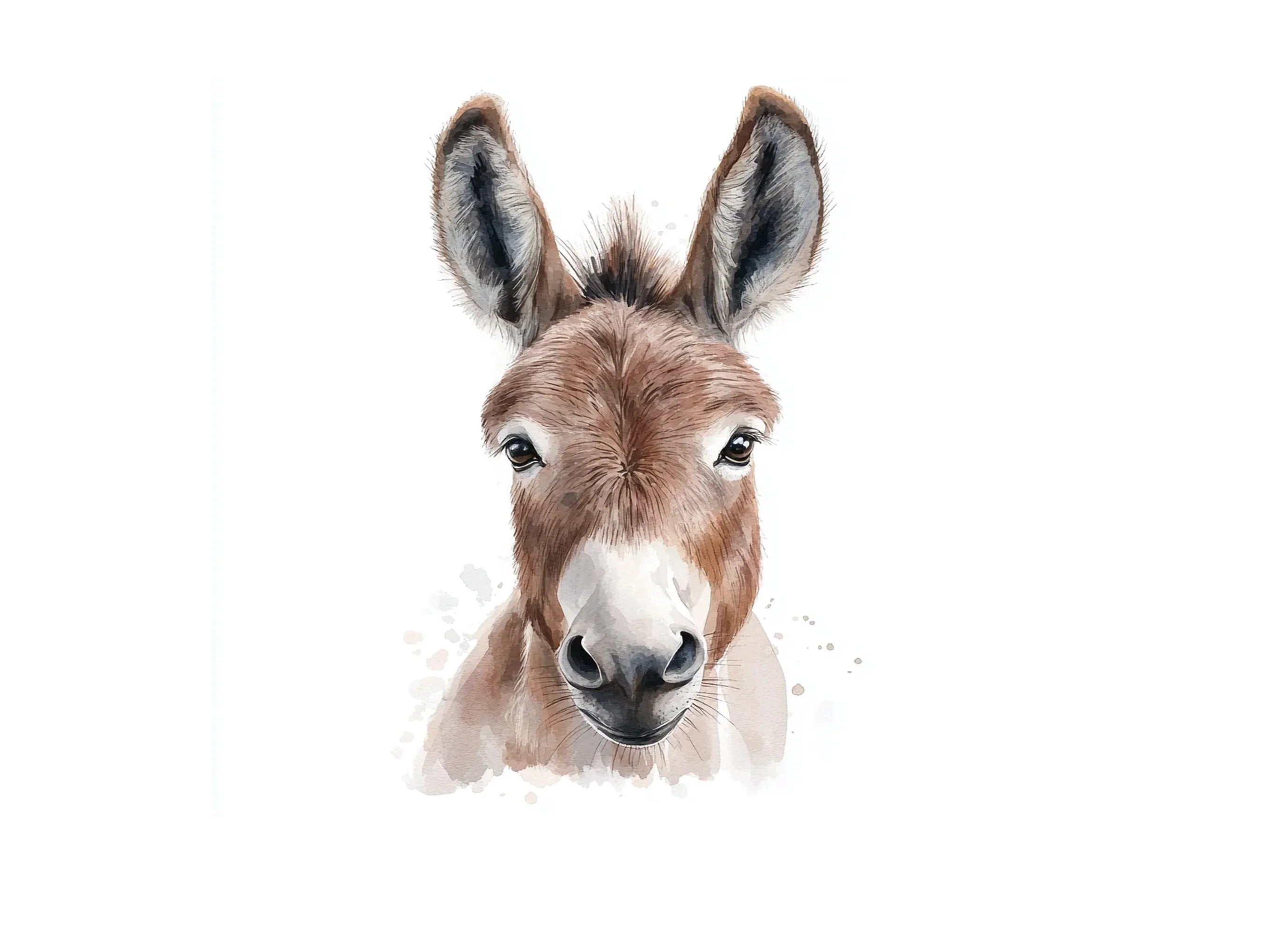 Adorable Donkey Faces Clipart Bundle