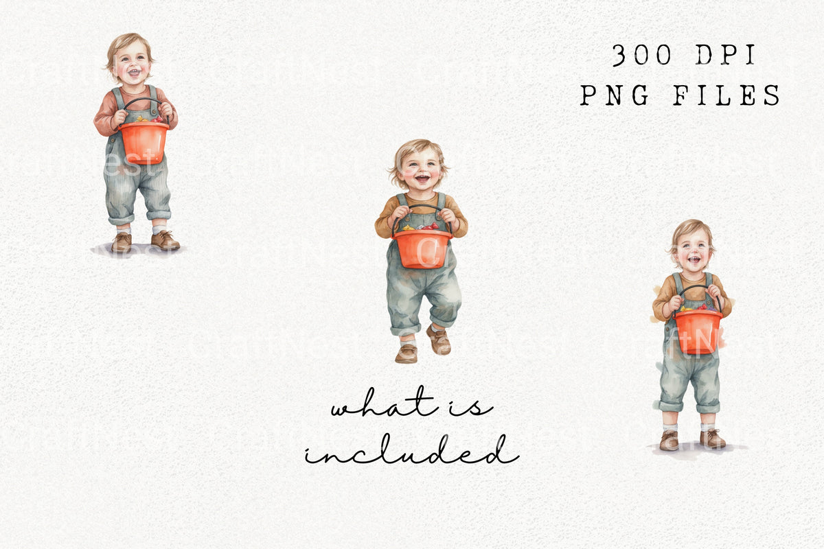 Autumn Girl With Fox And Squirrel Clipart Bundle