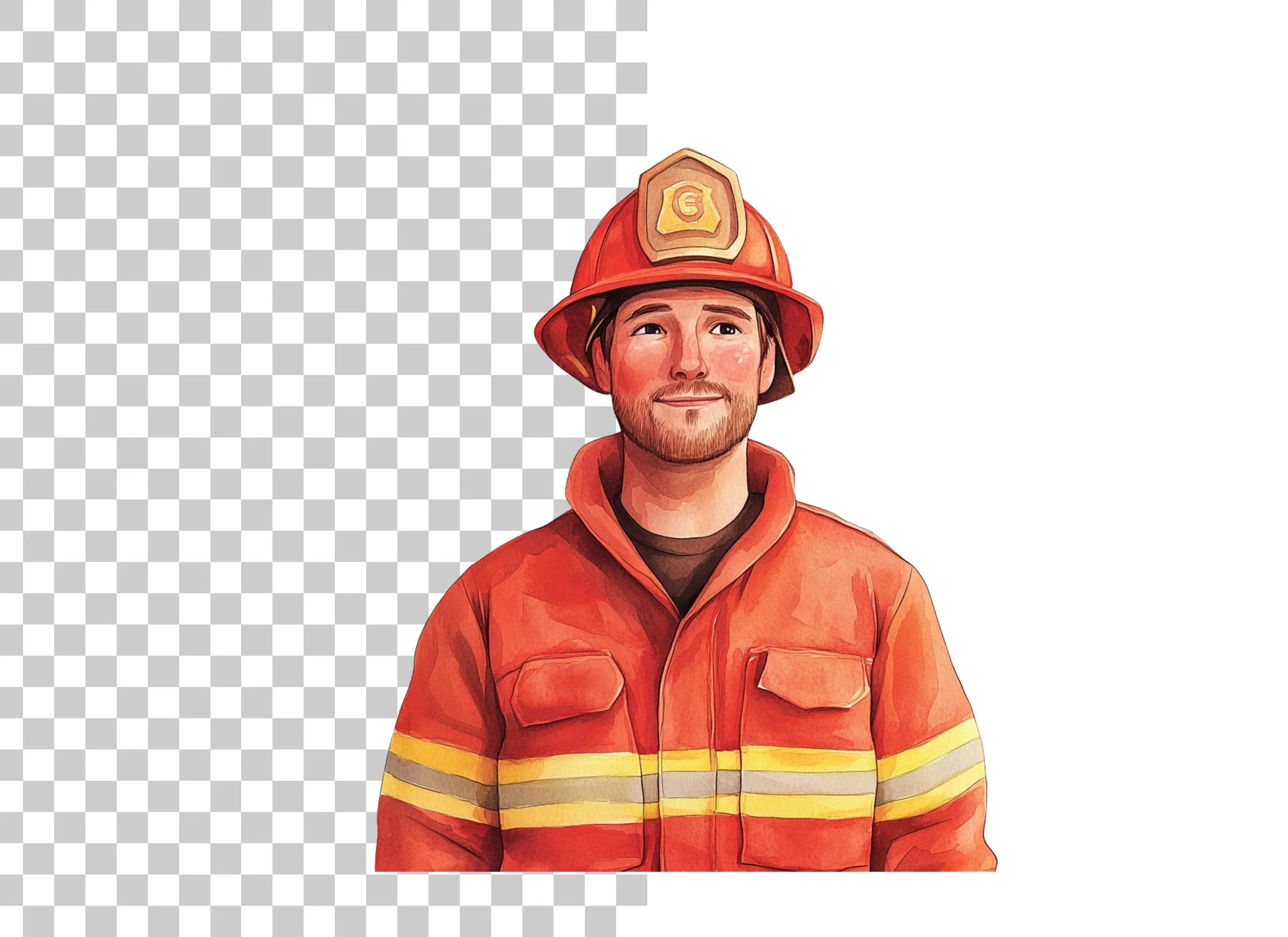 Brave Firefighter Illustration Clipart Bundle