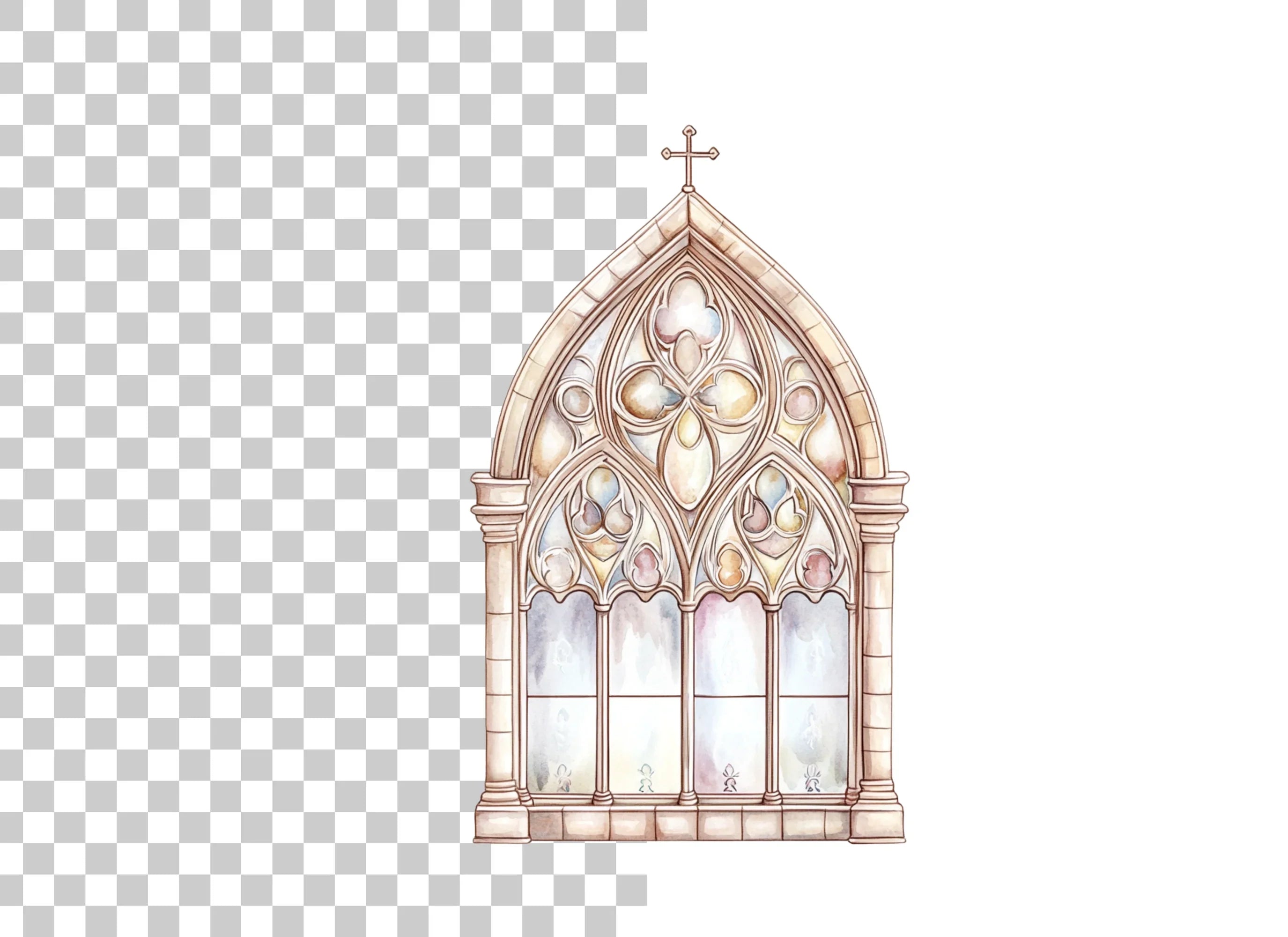 Gothic Church Window Clipart Bundle