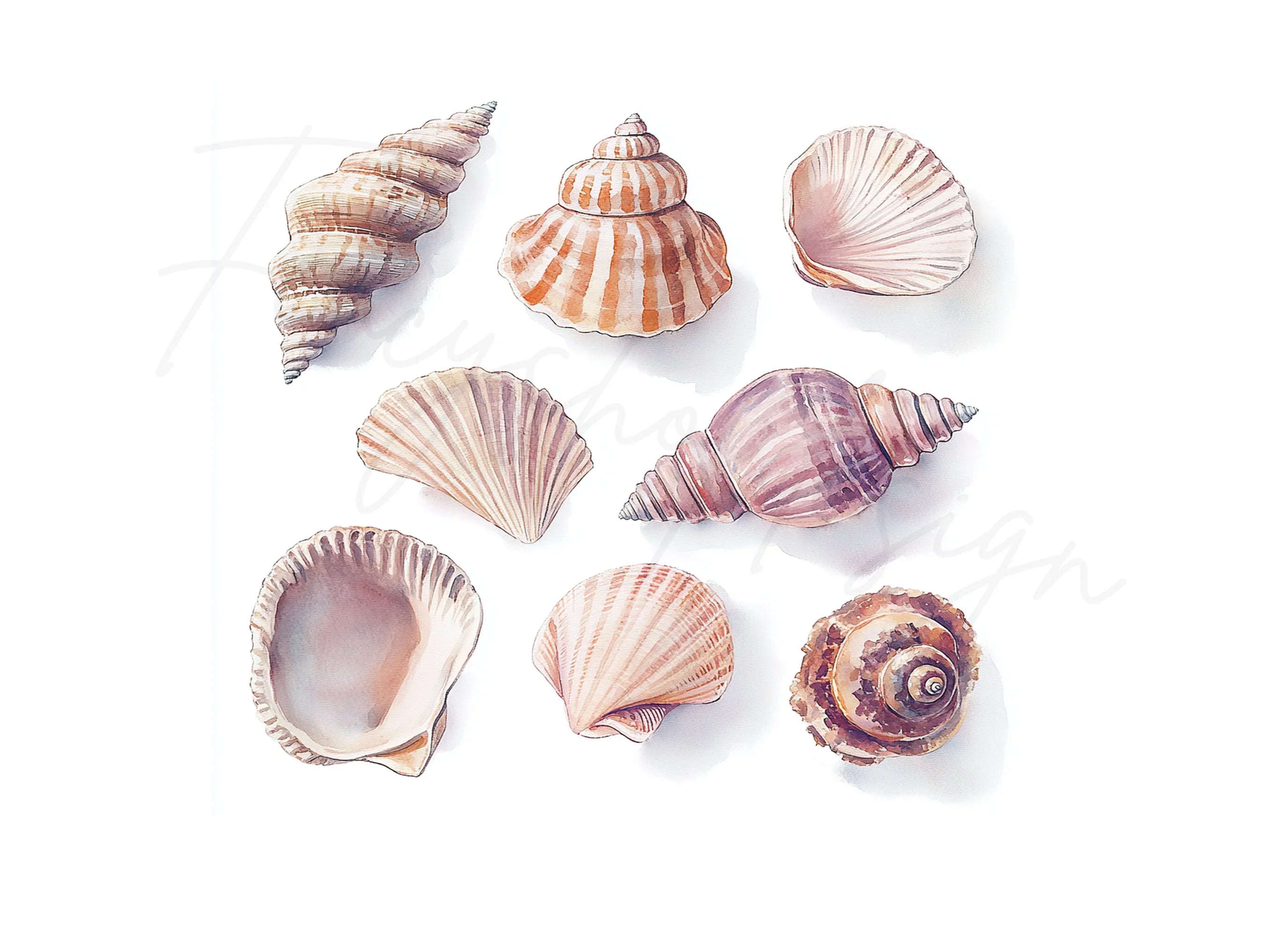 Diverse Seashell Clipart Bundle