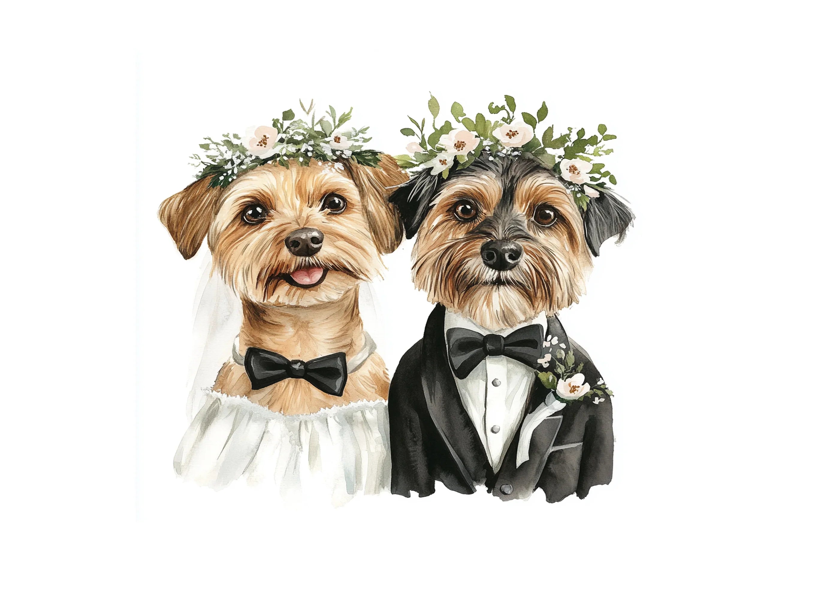 Cute Dog Wedding Clipart Bundle