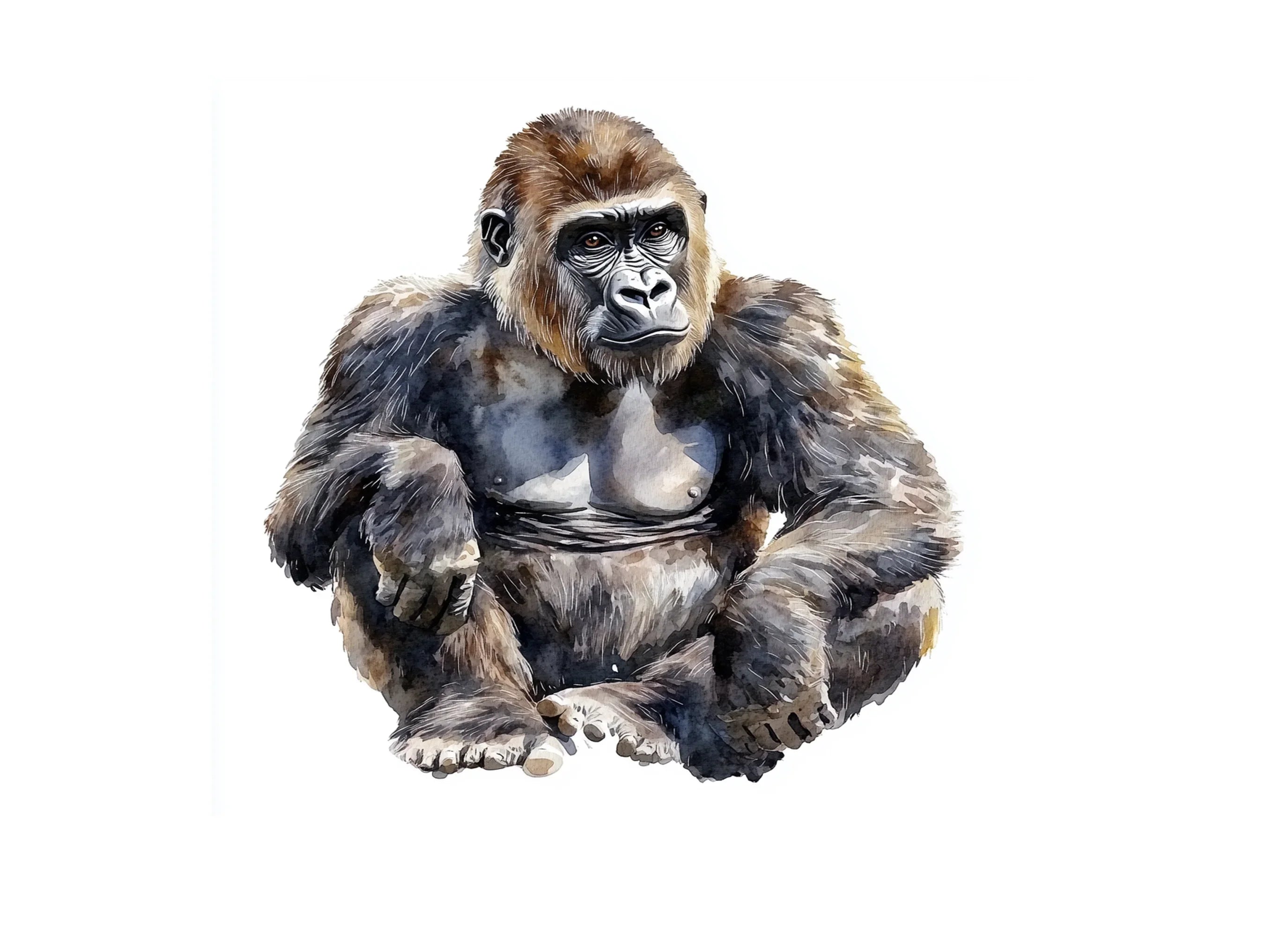 Sitting Gorilla Clipart Bundle