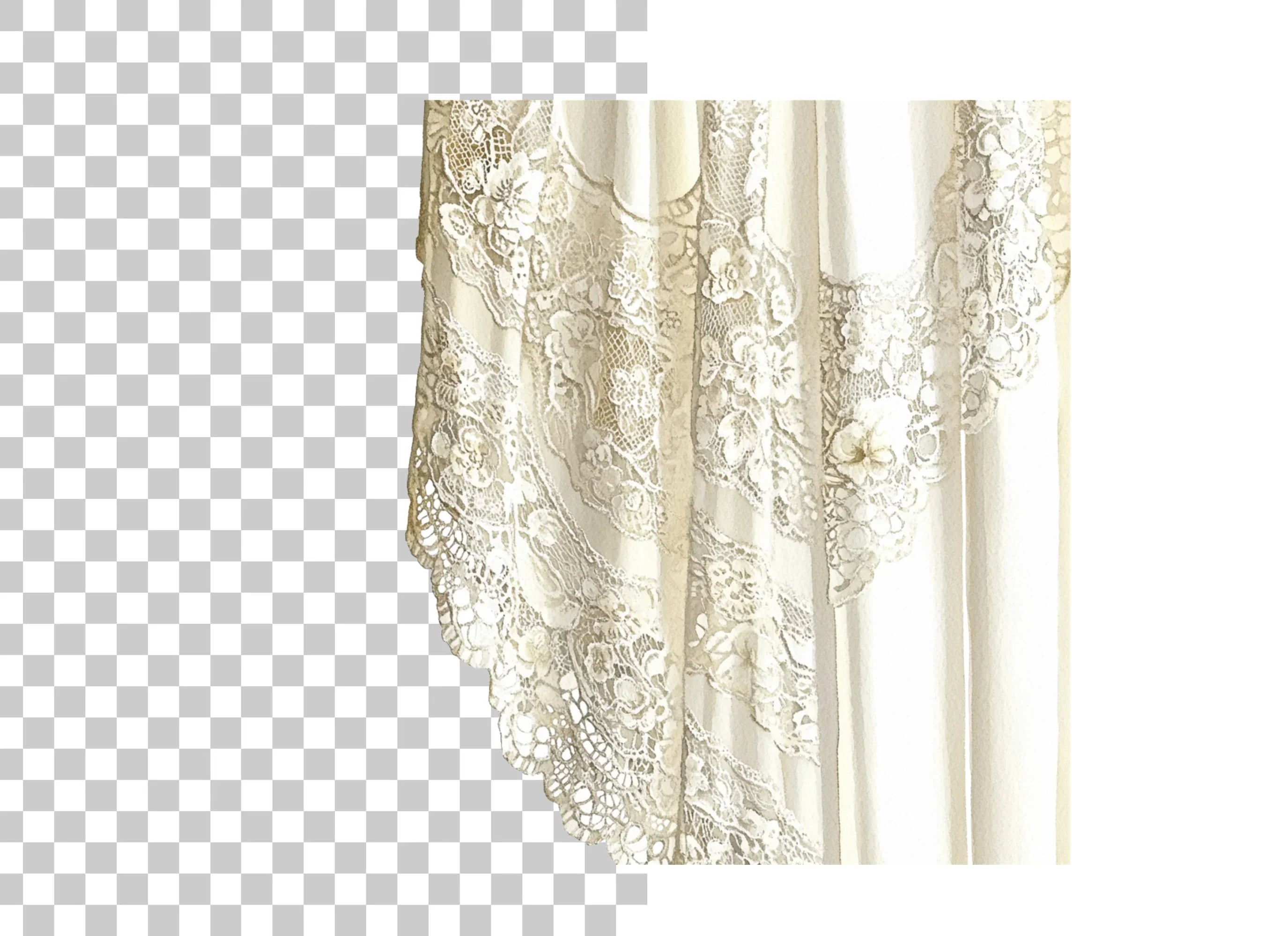 Elegant Lace Fabric Clipart Bundle