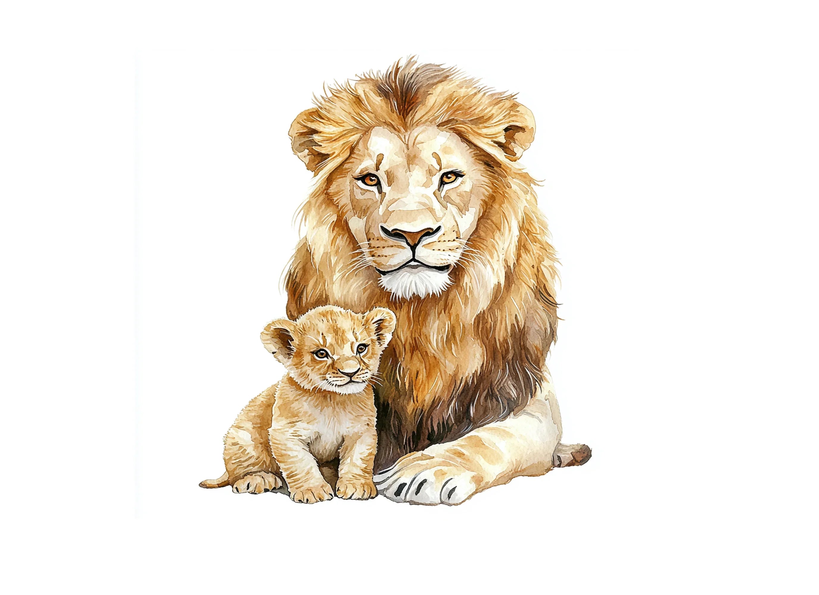Lion and Cub Clipart Bundle