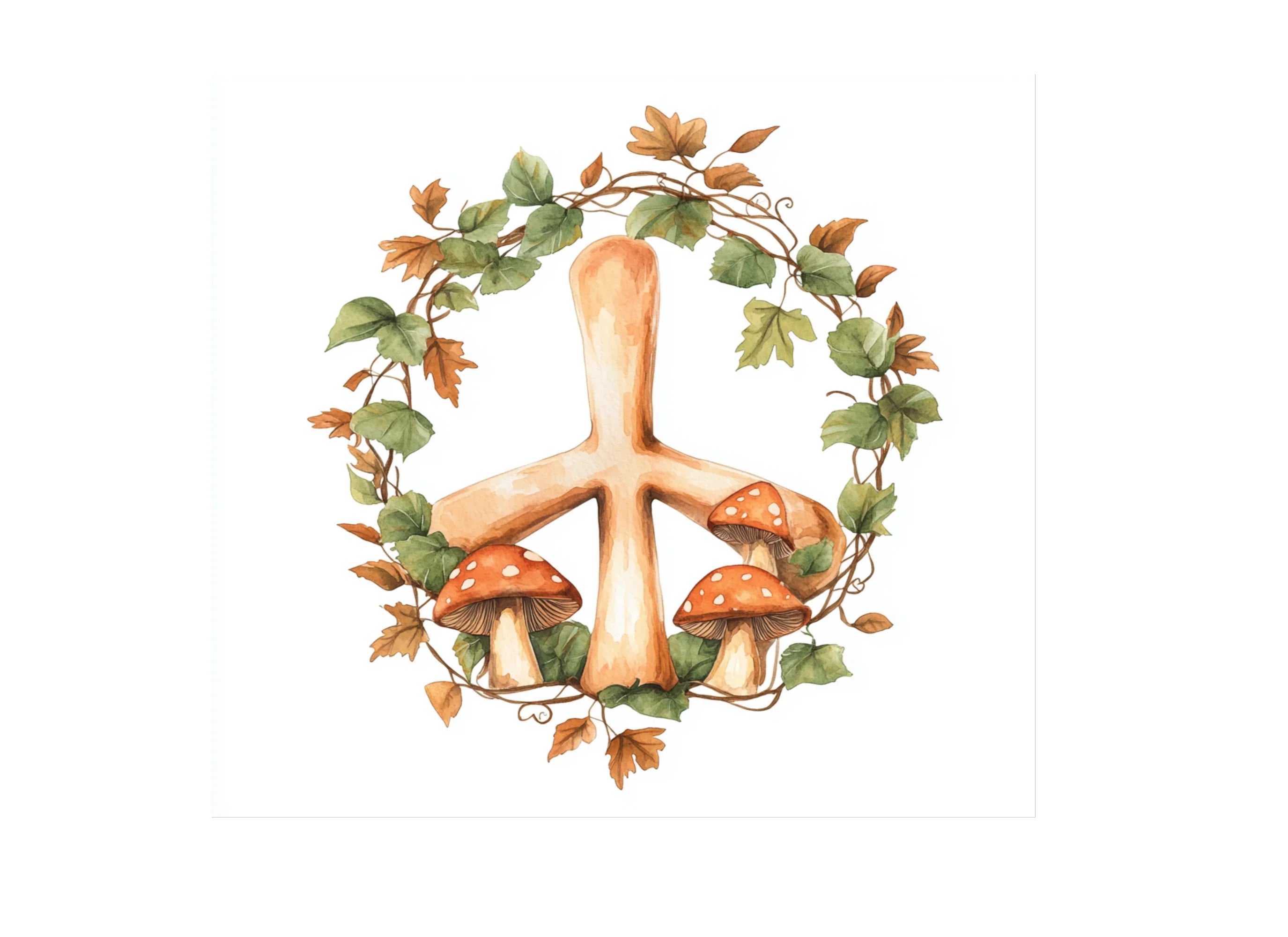 Forest Mushroom Wreath Clipart Bundle