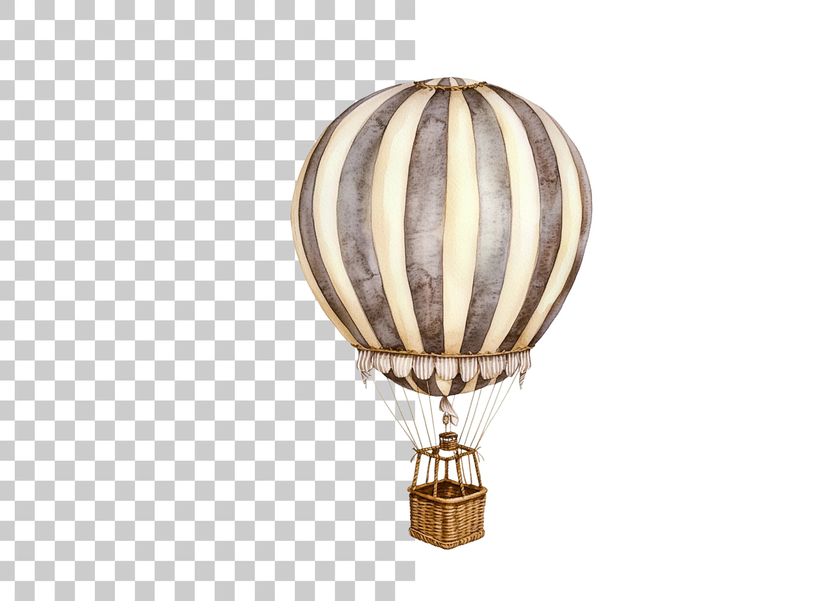 Vintage Hot Air Balloon Clipart Bundle