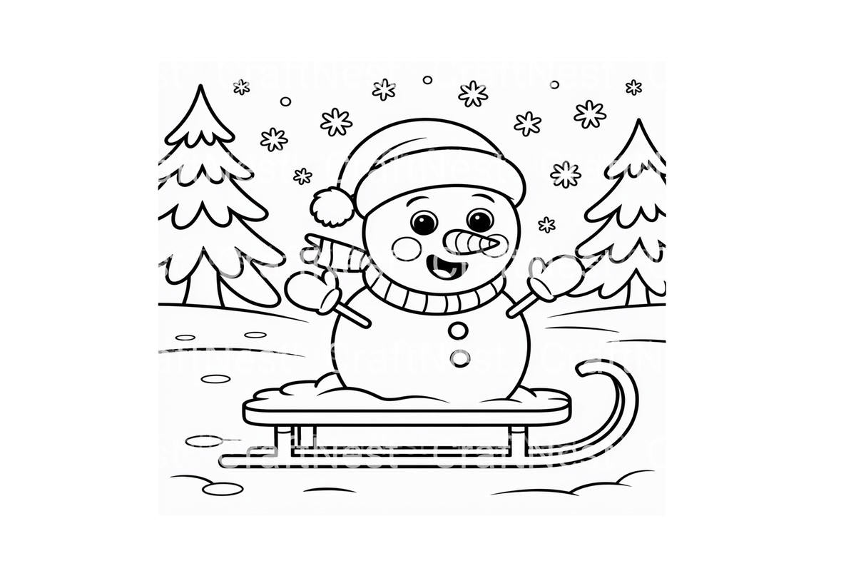 Snowman Christmas DinnerPage Coloring Books