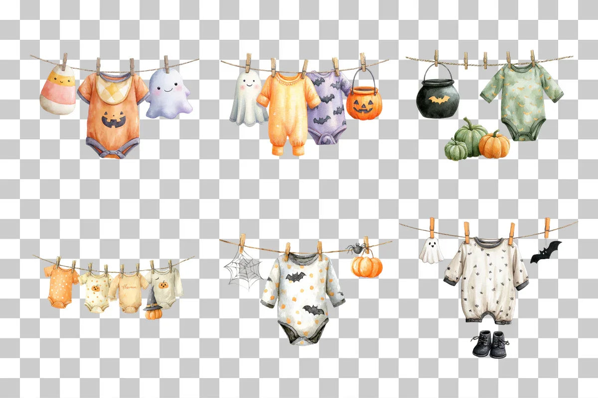 Halloween Clothesline Clipart Bundle - CraftNest - Digital Crafting and Art