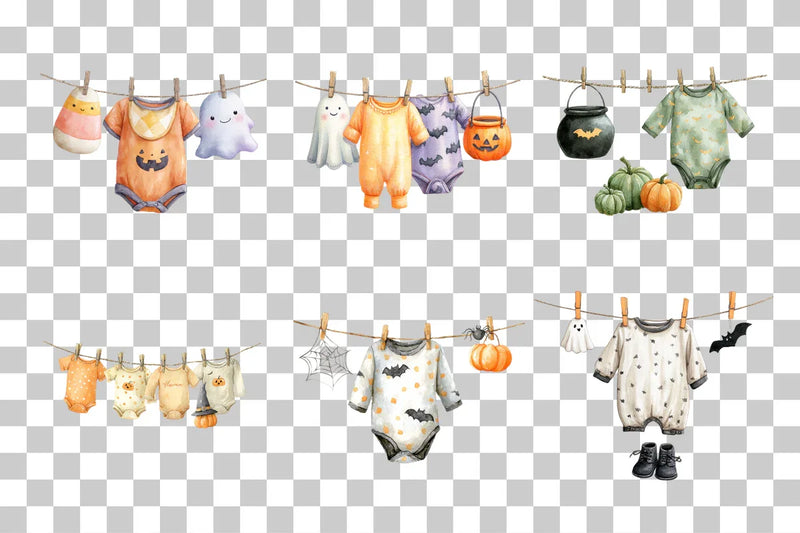 Halloween Clothesline Clipart Bundle - CraftNest - Digital Crafting and Art
