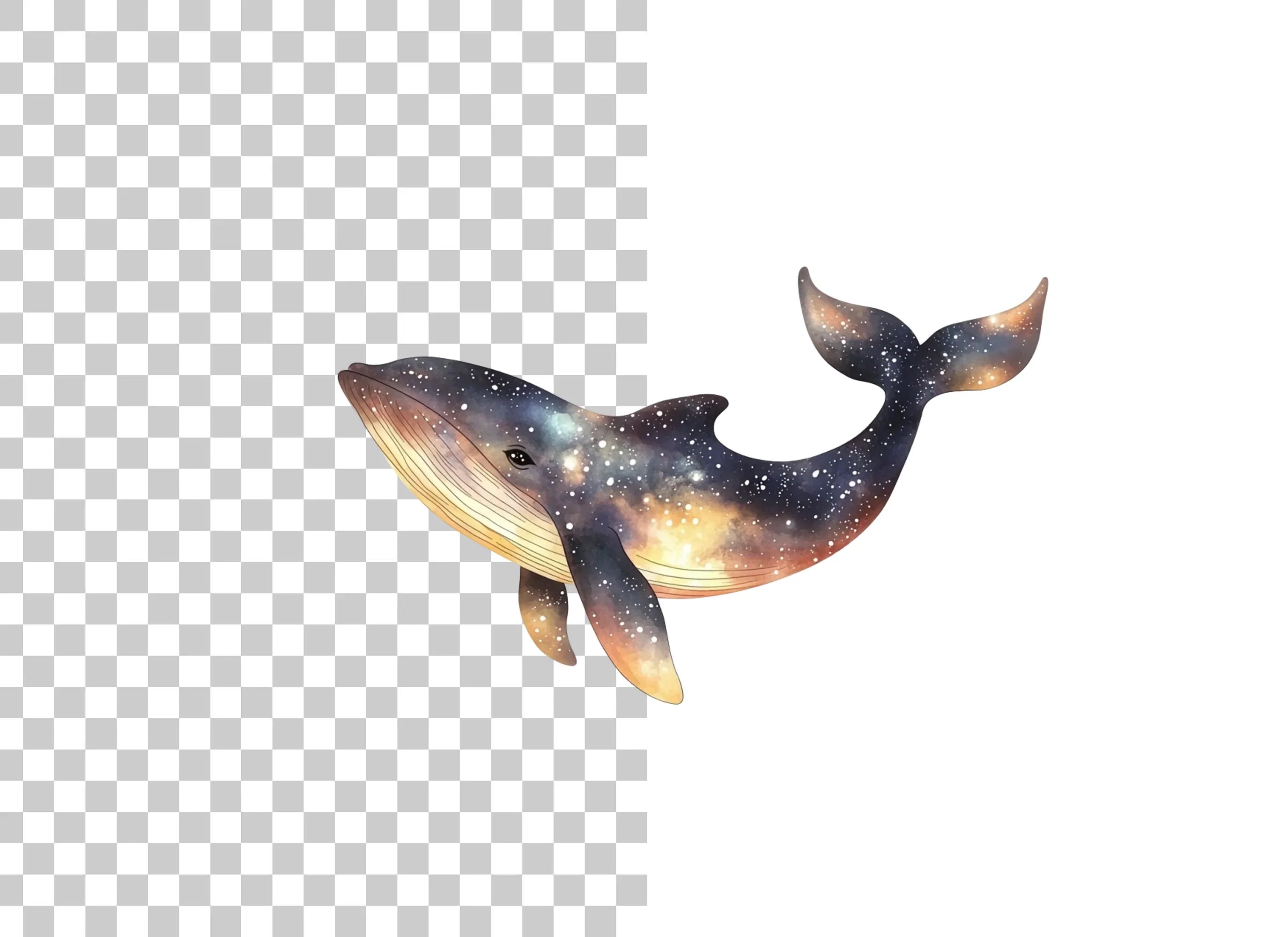 Cosmic Whale Clipart Bundle