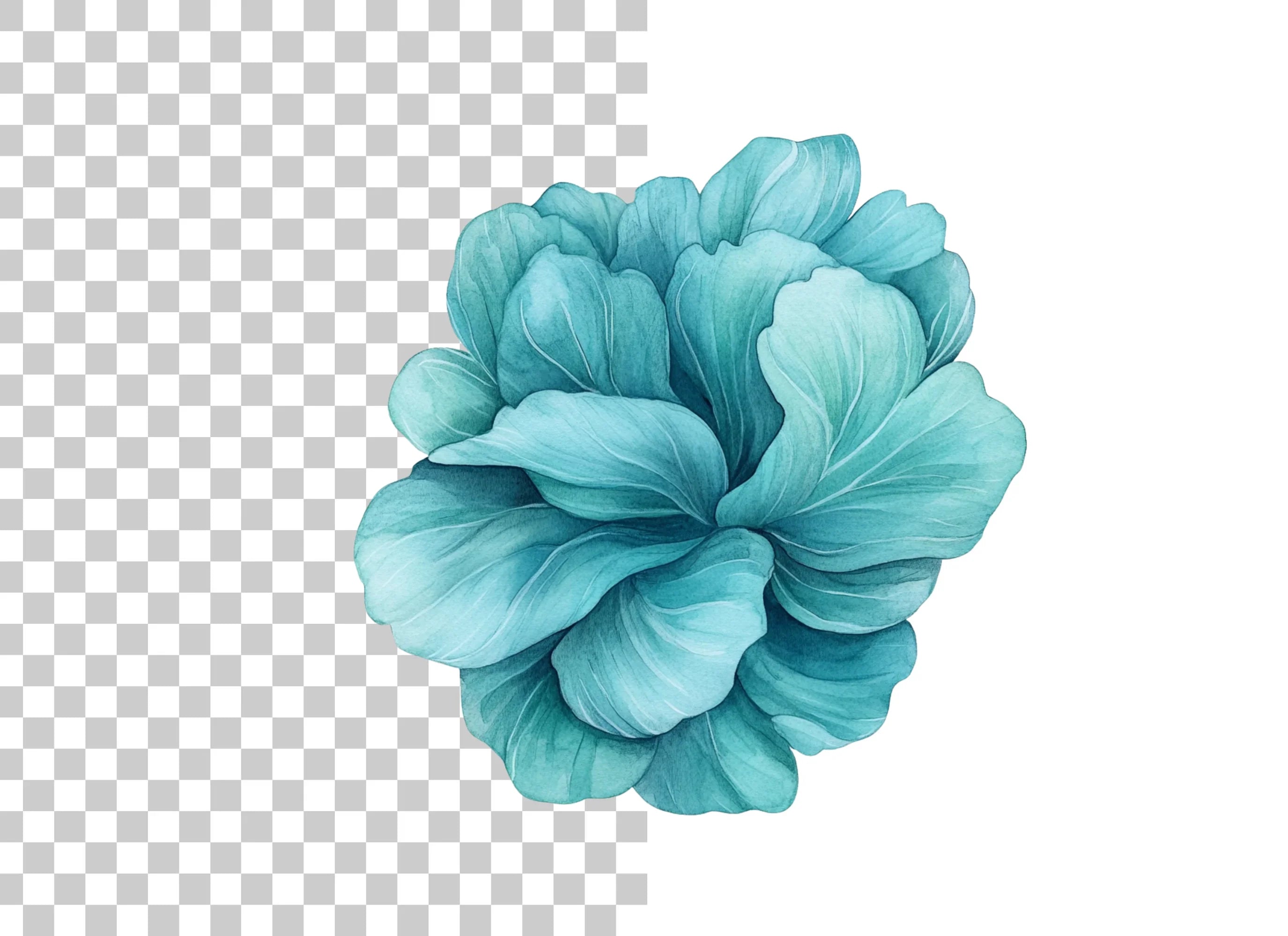 Lush Blue Flower Clipart Bundle