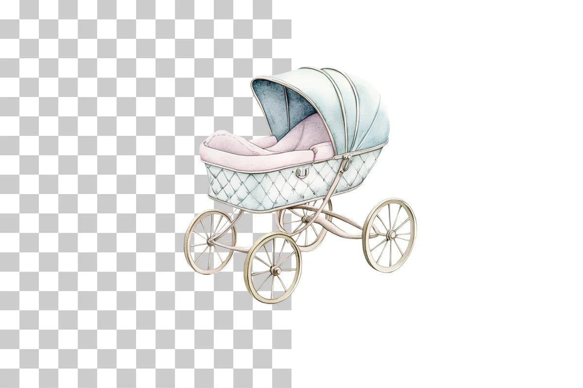 Vintage Baby Carriage Pram Clipart Bundle - CraftNest - Digital Crafting and Art