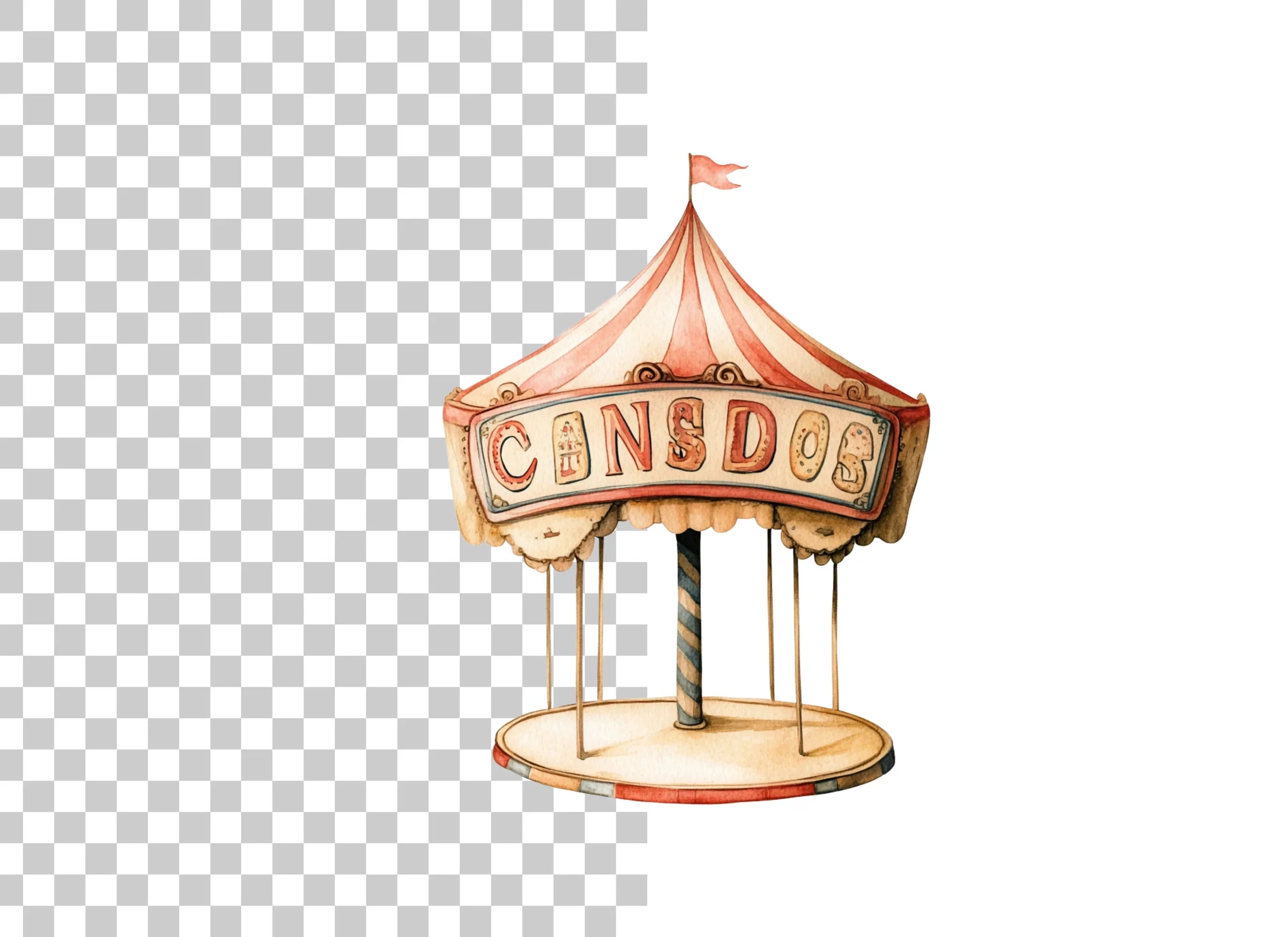 Vintage Circus Carousel Clipart Bundle