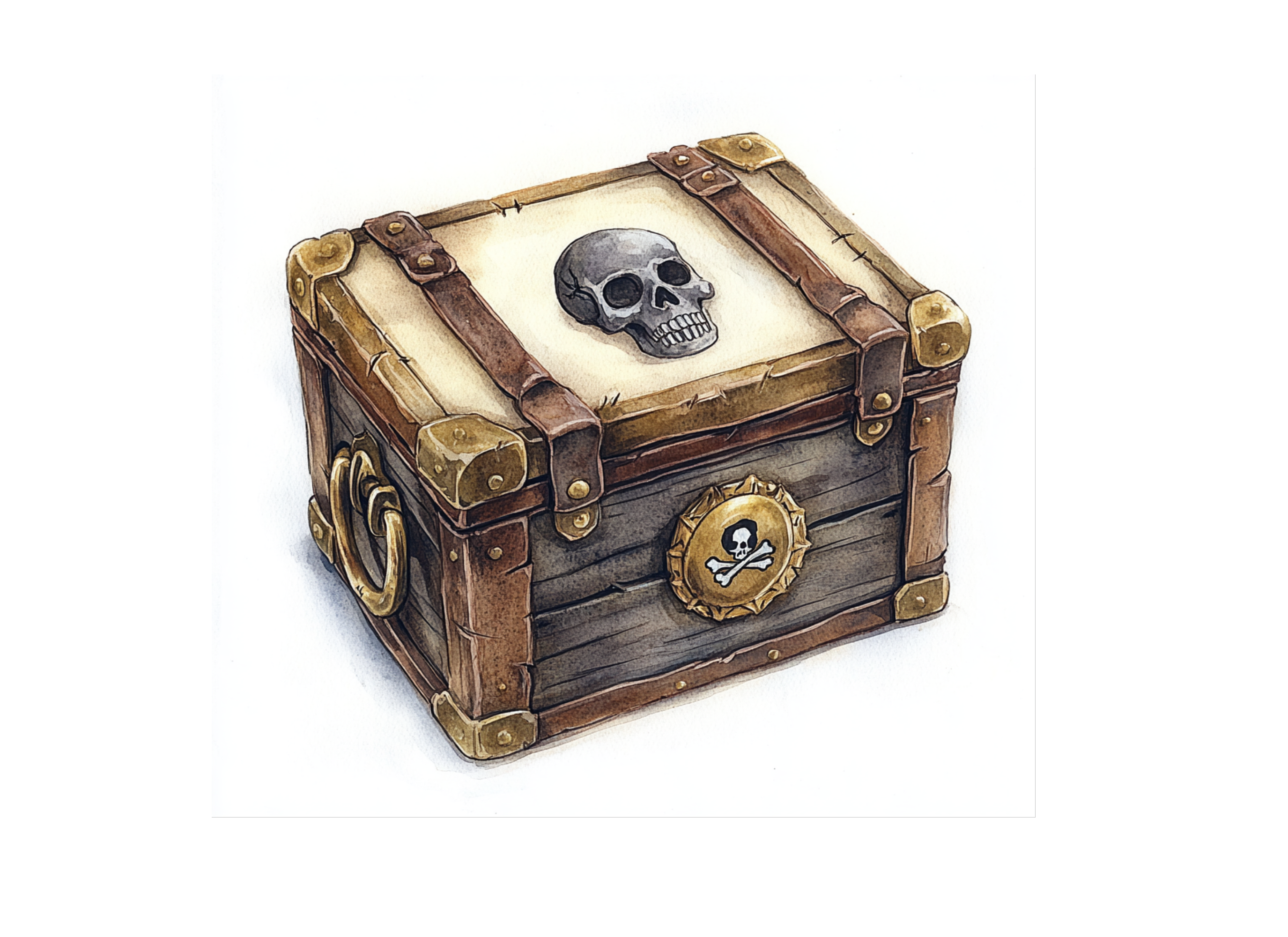 Pirate Treasure Chests with Skulls Clipart Bundle