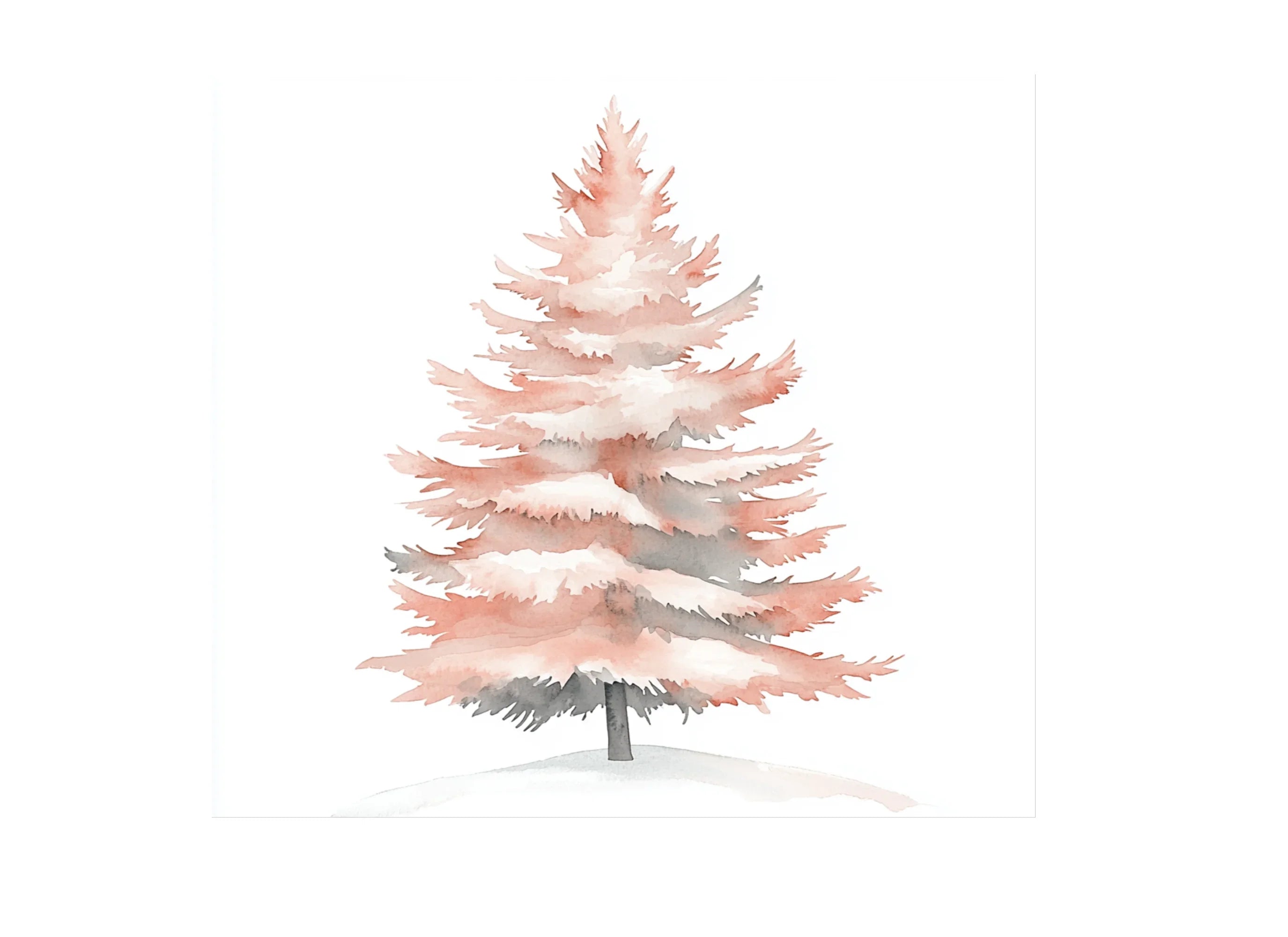 Pink Christmas Tree Clipart Bundle