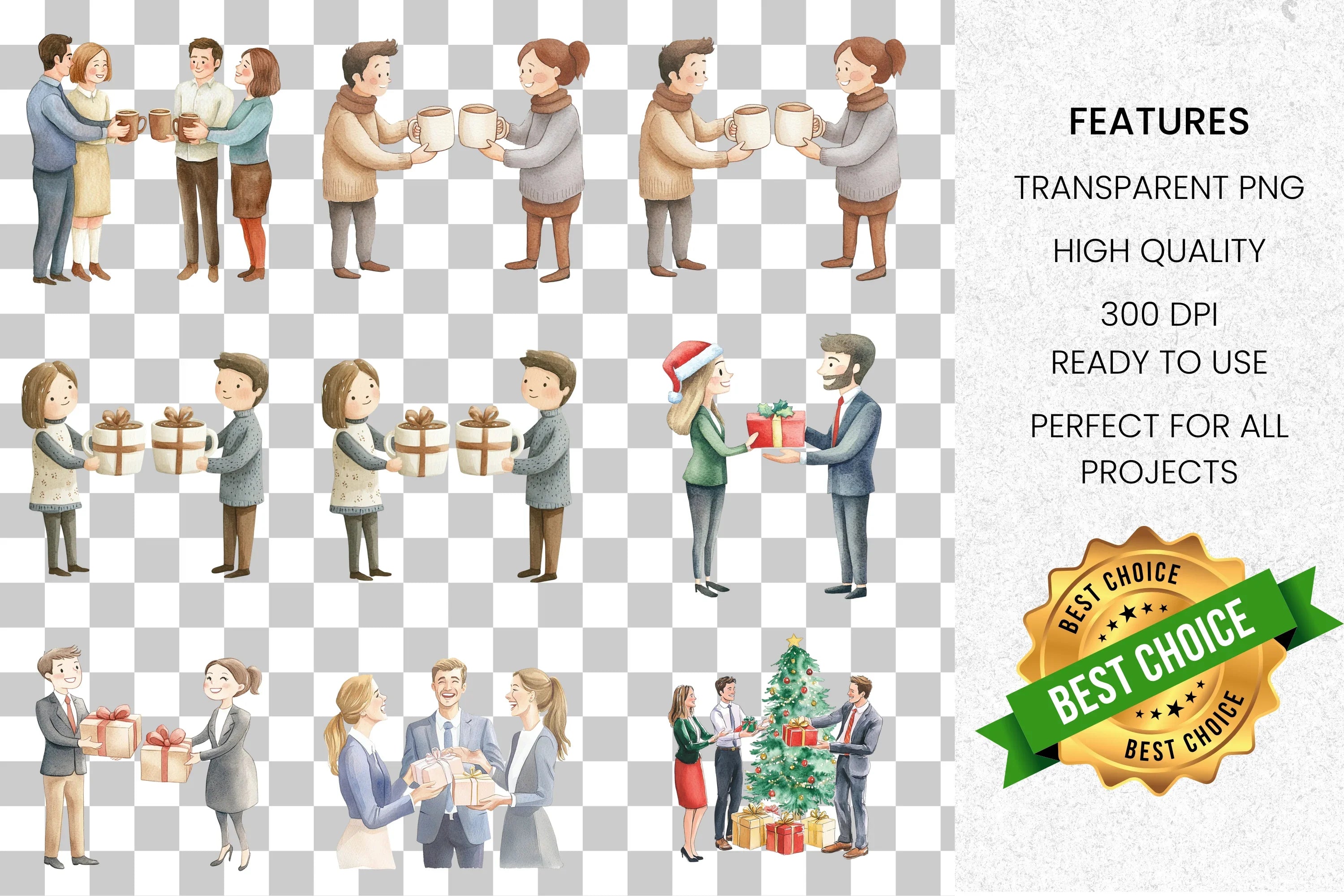 Holiday Gift Exchange Clipart Bundle