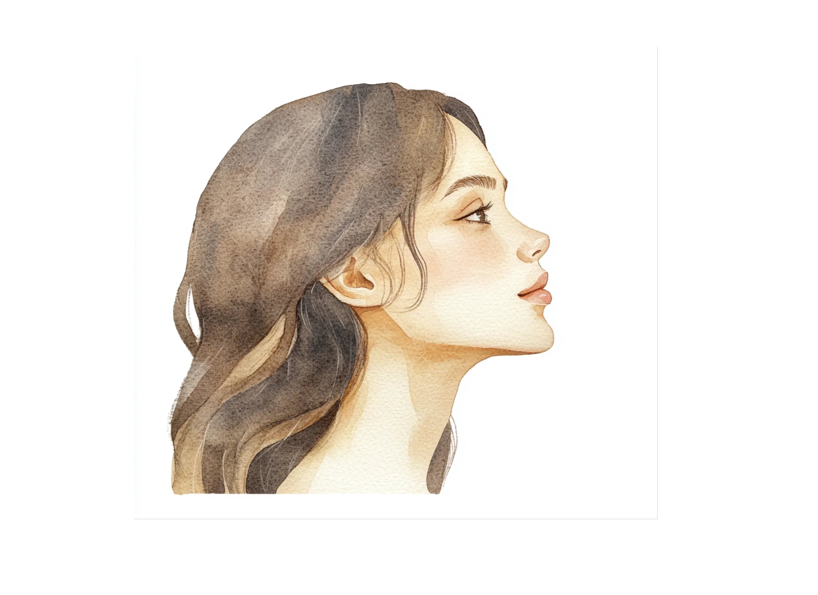 Elegant Female Profile Clipart Bundle