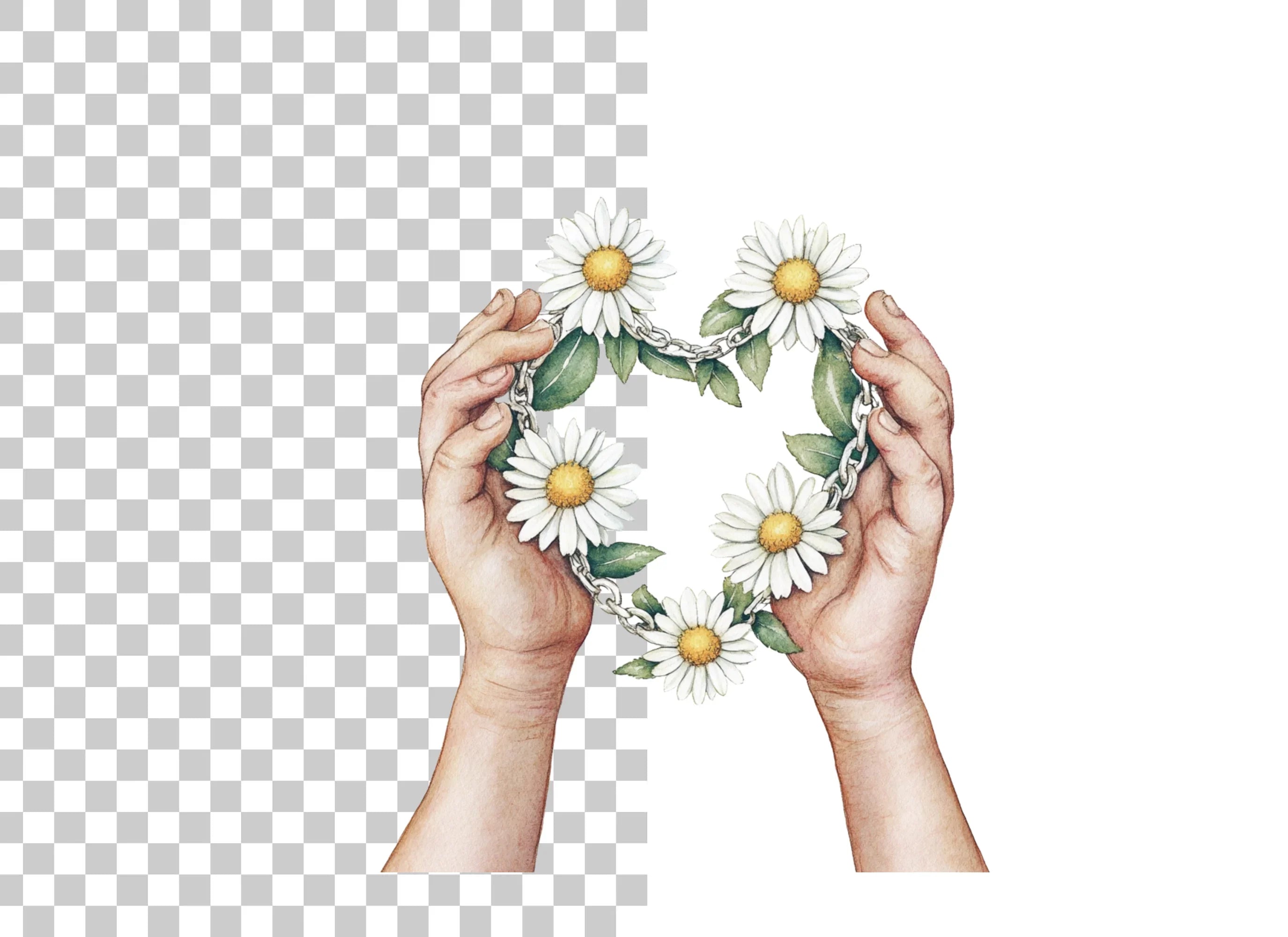 Daisy Chain Heart Clipart Bundle