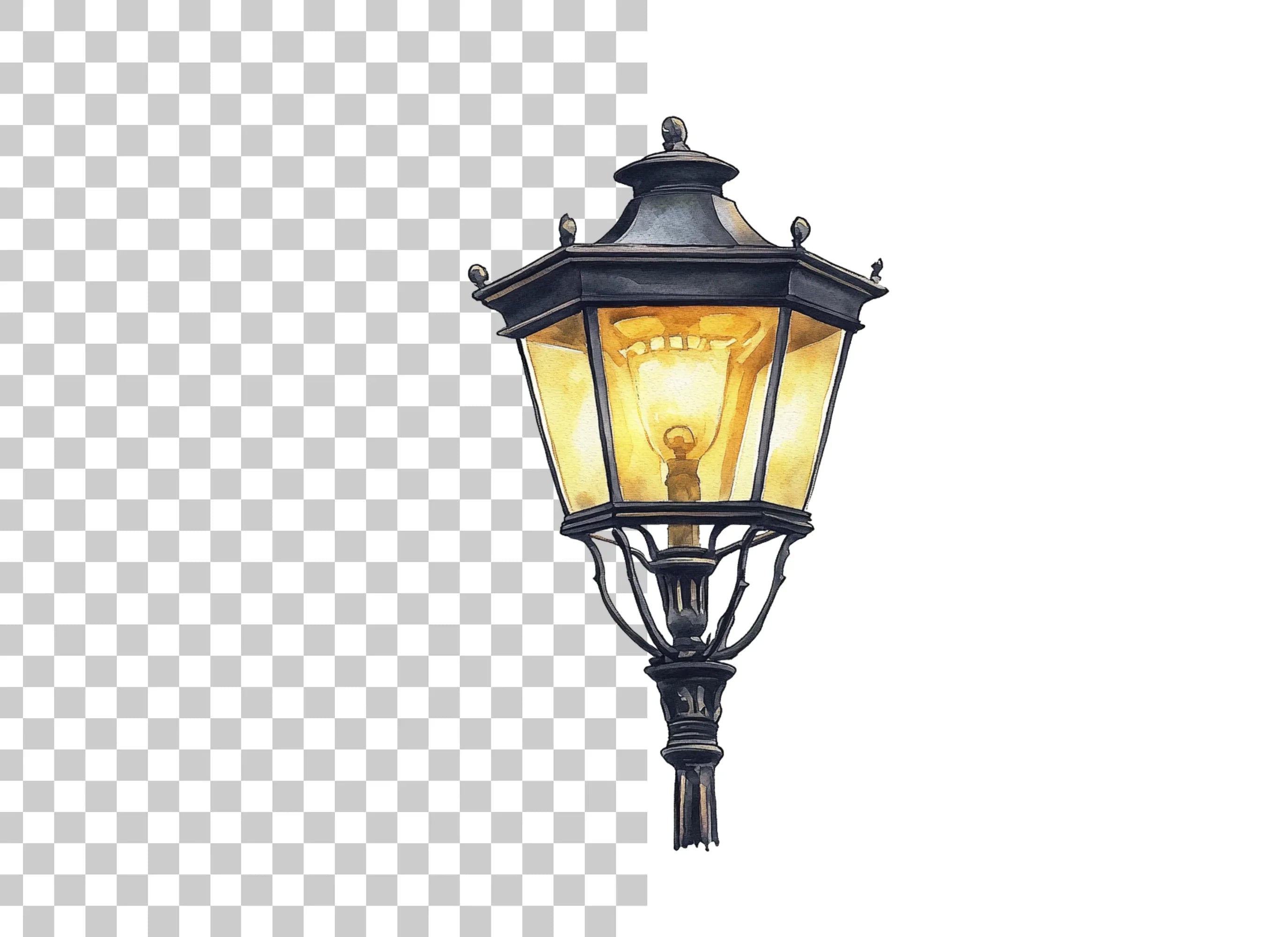Vintage Street Lamp Clipart Bundle