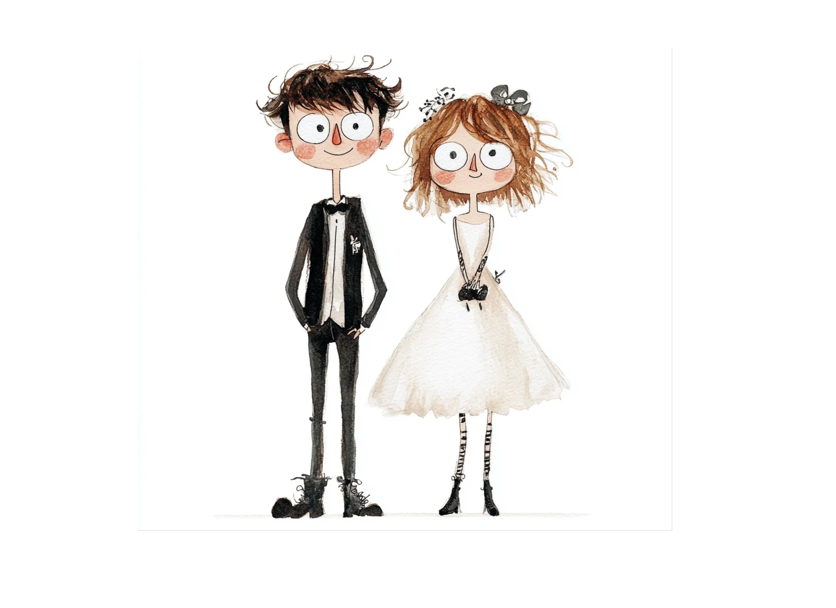 Punk Rock Wedding Illustration Clipart Bundle
