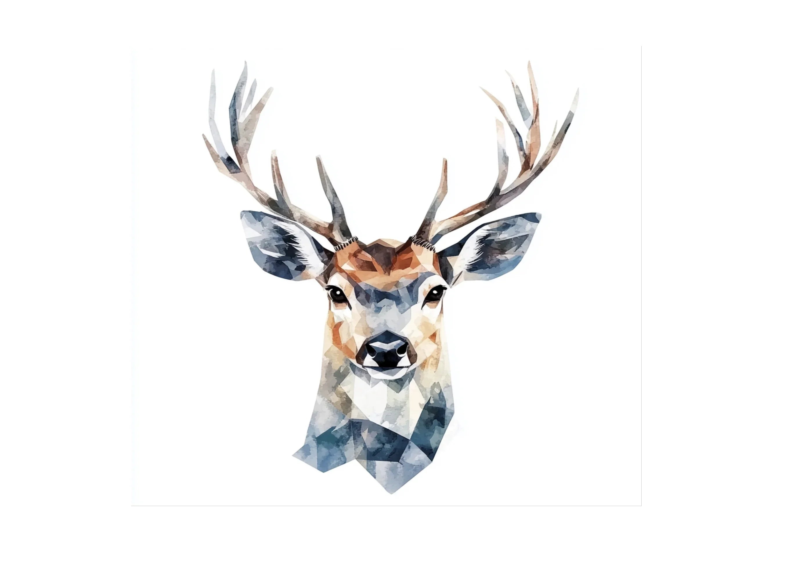 Geometric Deer Head Designs Clipart Bundle