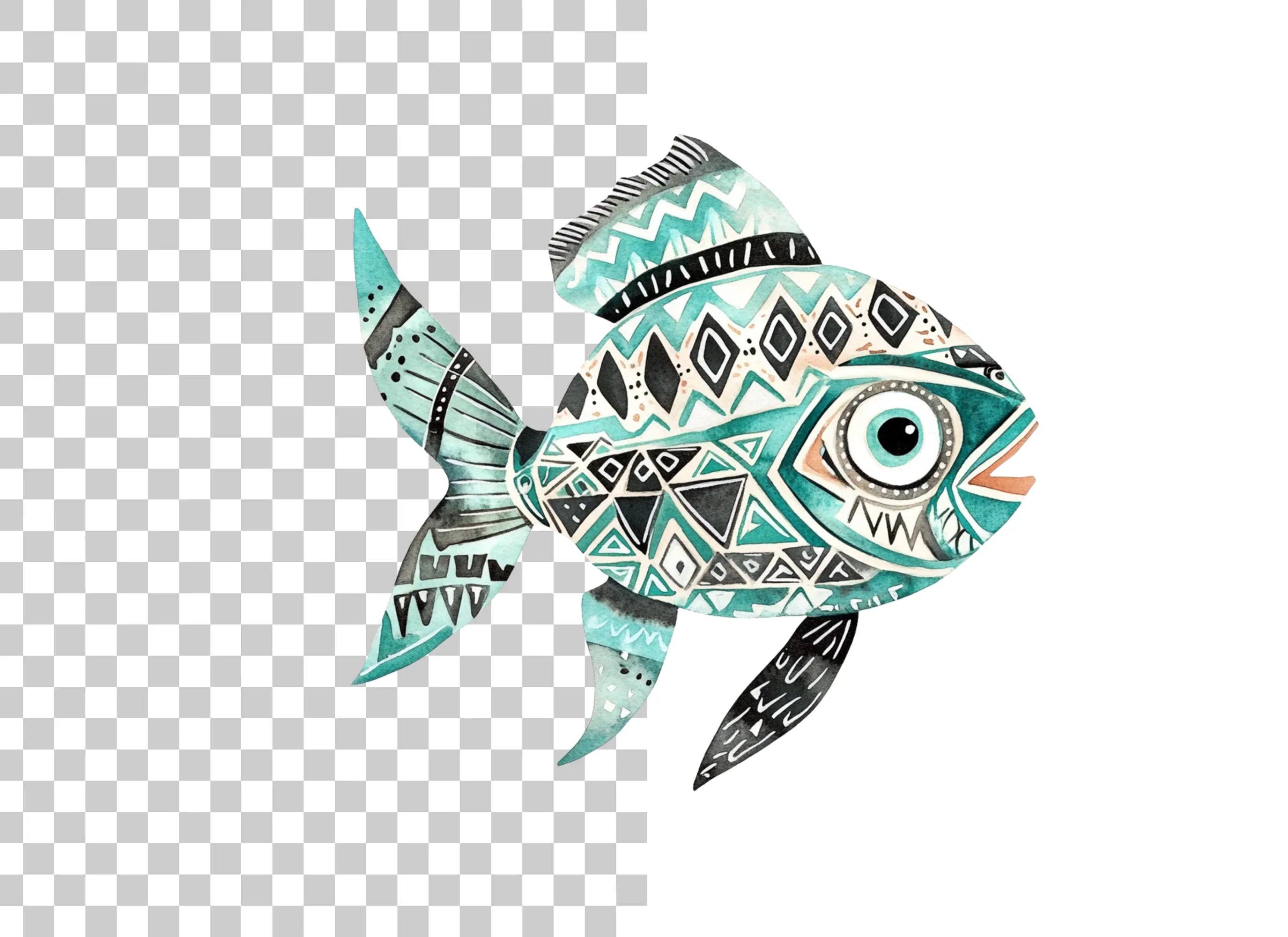 Tribal Fish Clipart Bundle