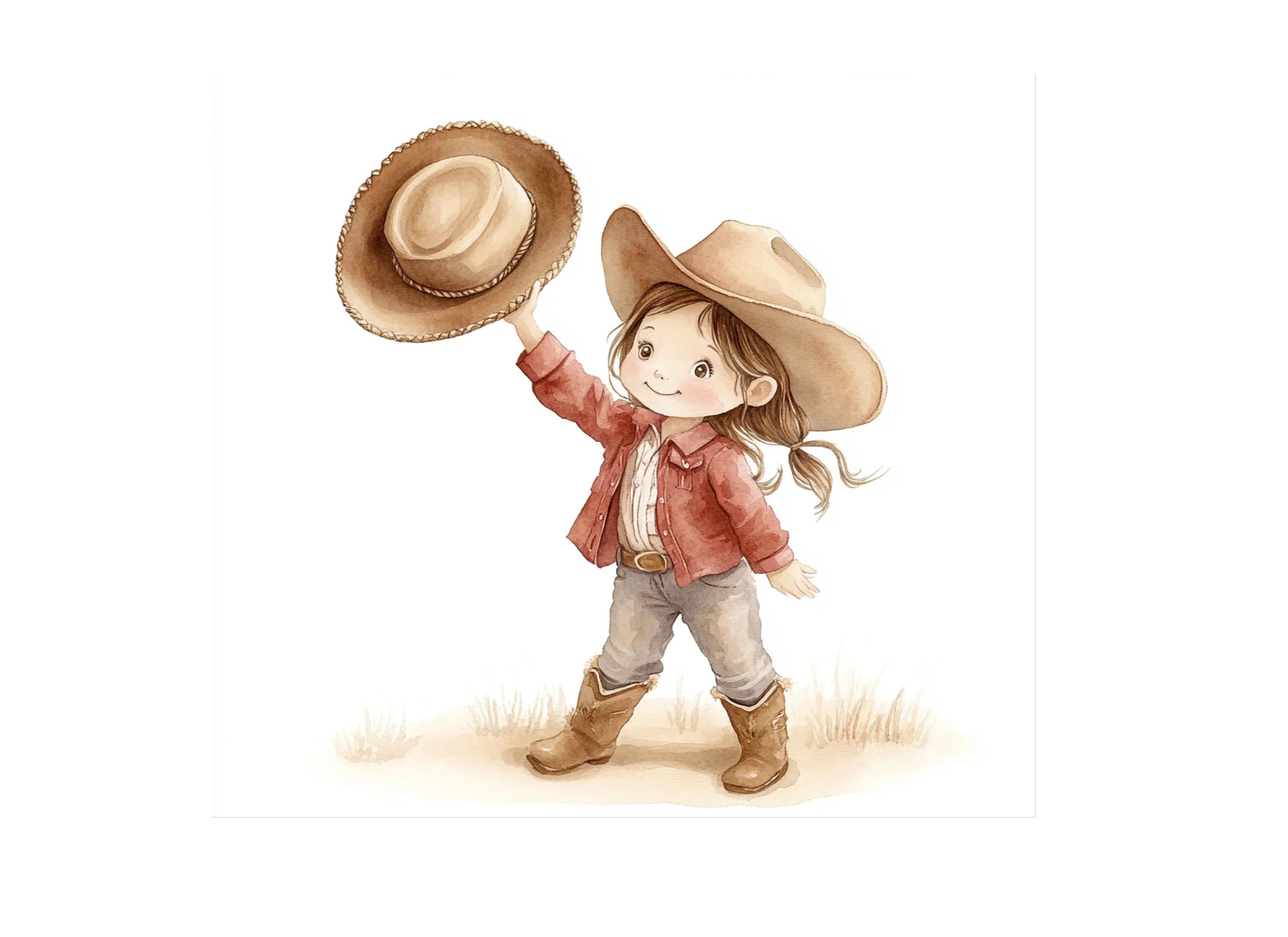 Cute Little Cowgirl Clipart Bundle