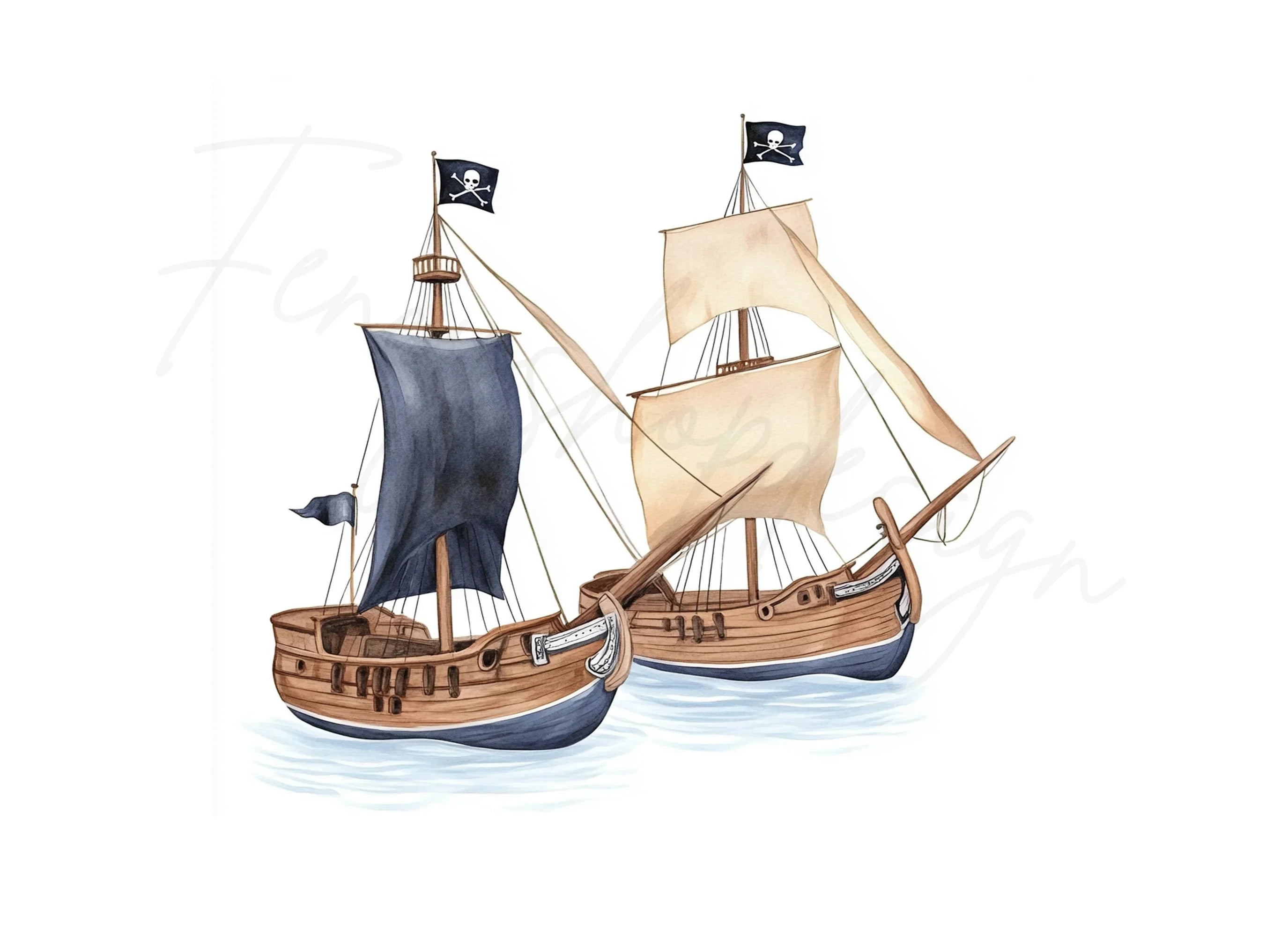 Pirate Ship Clipart Bundle