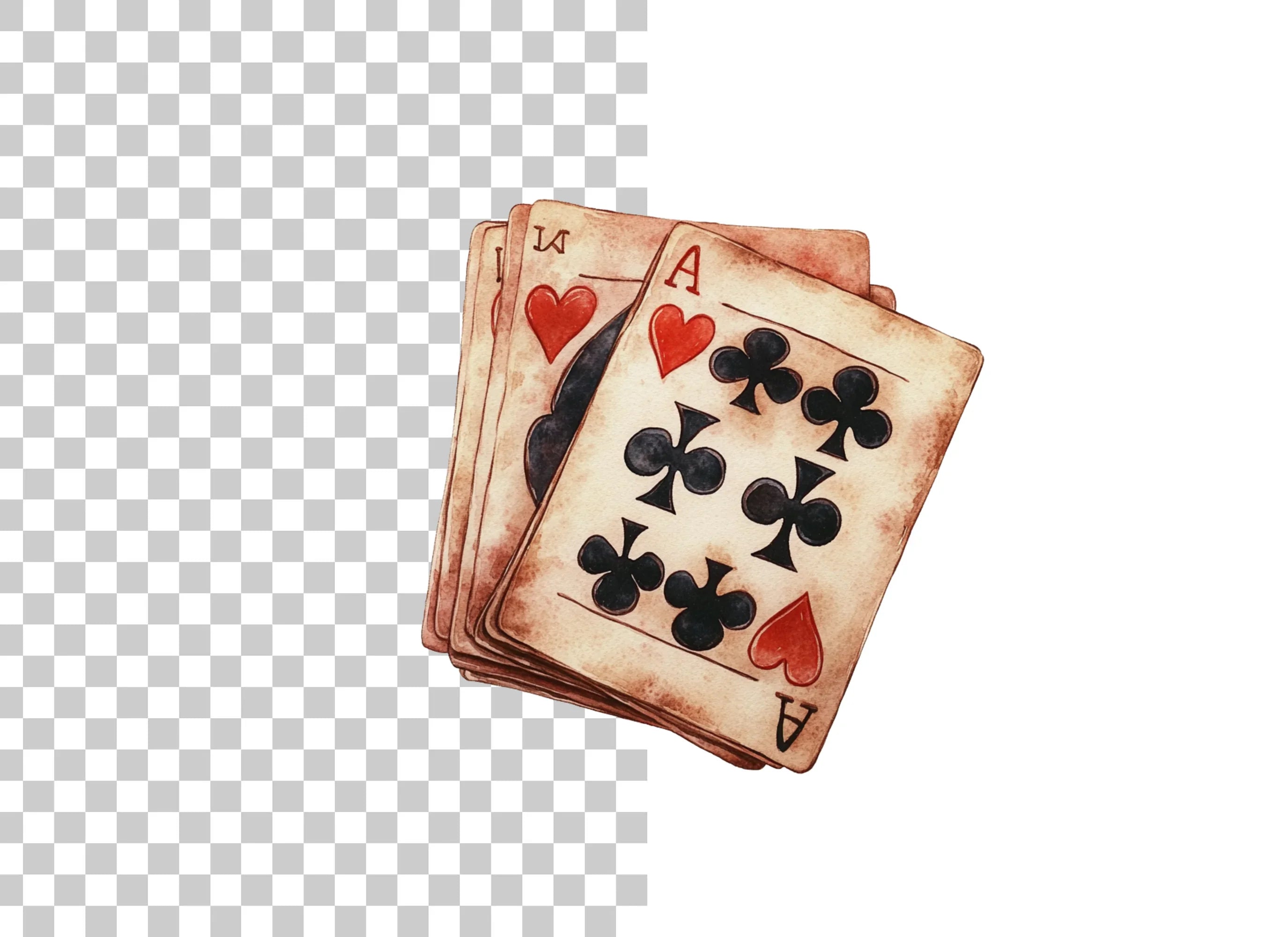 Vintage Playing Cards Clipart Bundle