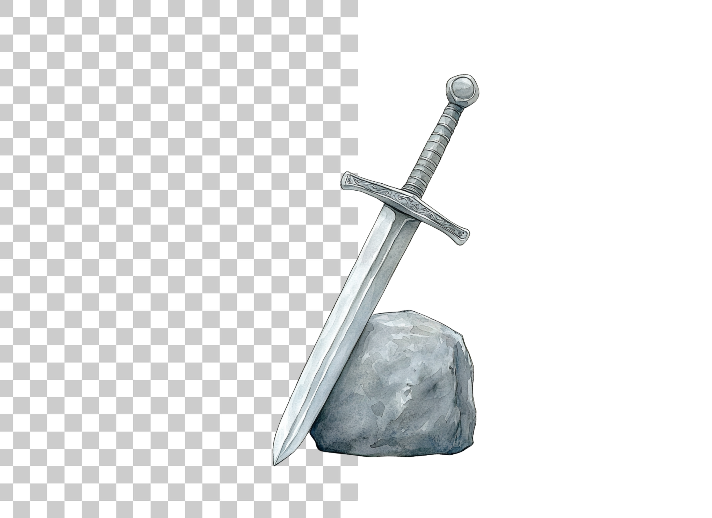 Excalibur Sword in Stone Clipart Bundle