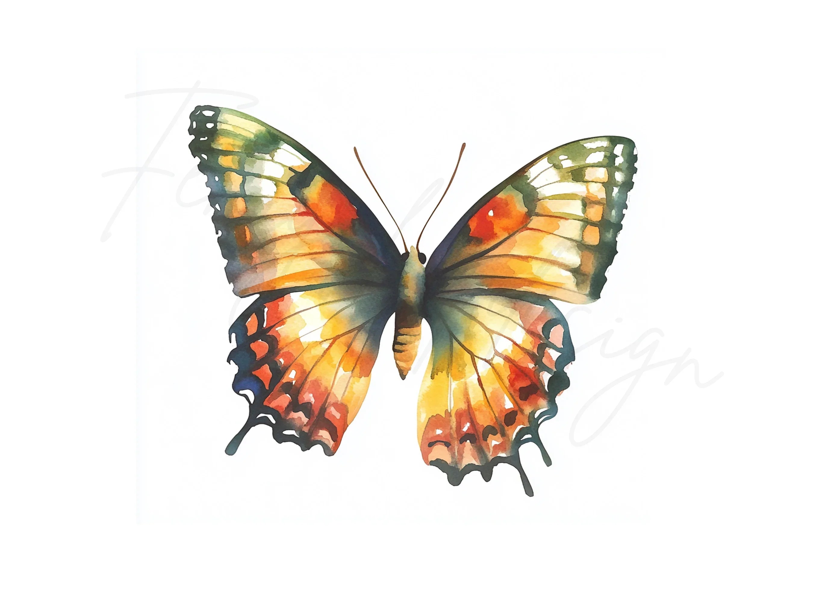 Colorful Butterfly Clipart Bundle