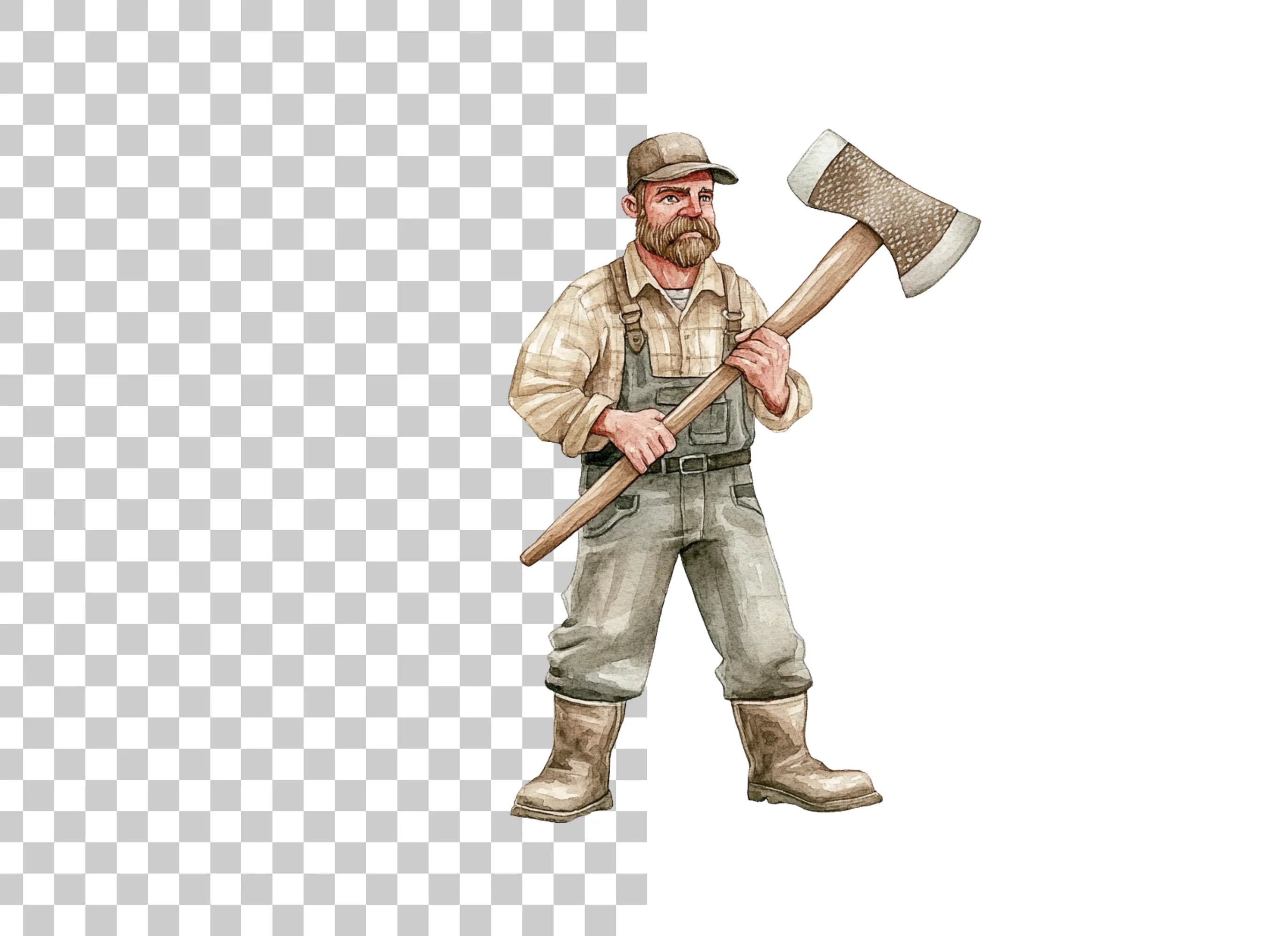 Lumberjack With Axe Clipart Bundle
