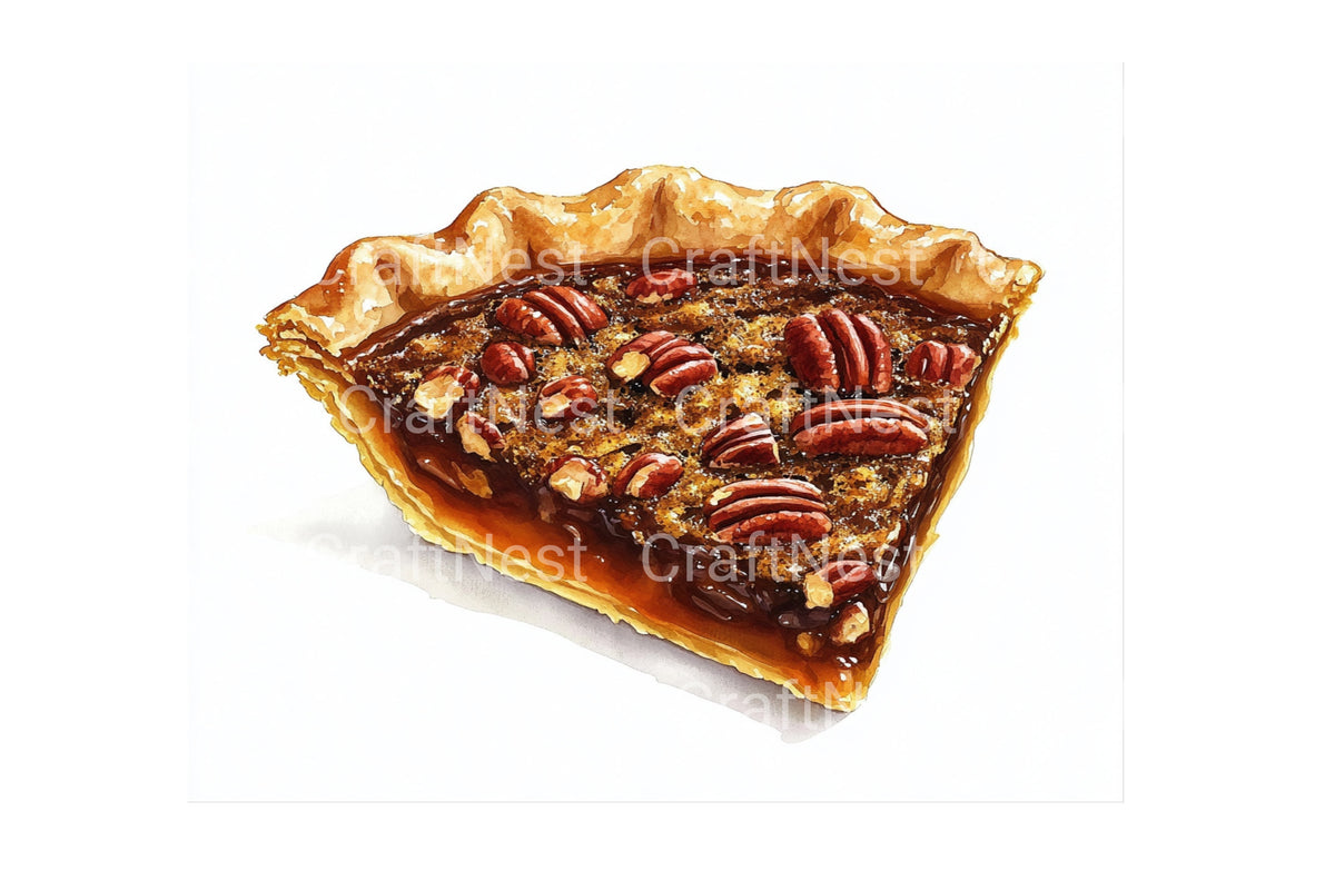 Delicious Pecan Pie Slice Clipart Bundle