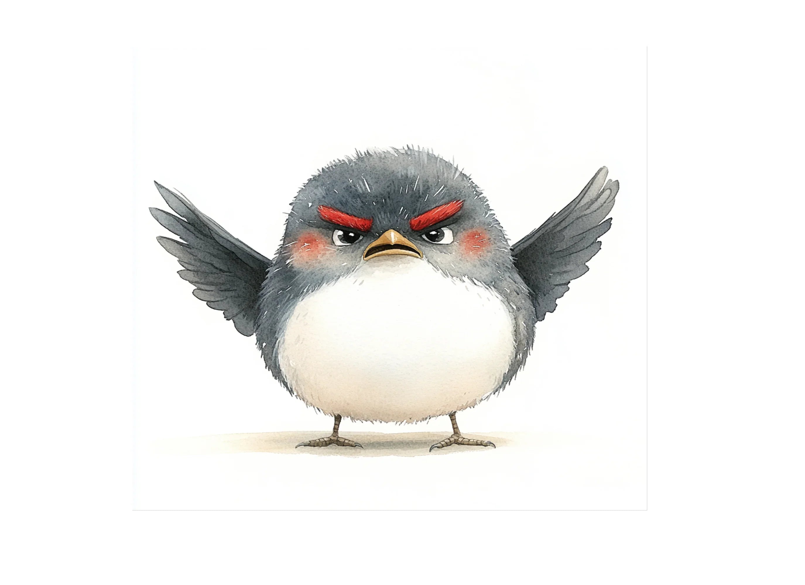 Cute Angry Grey Birds Clipart Bundle