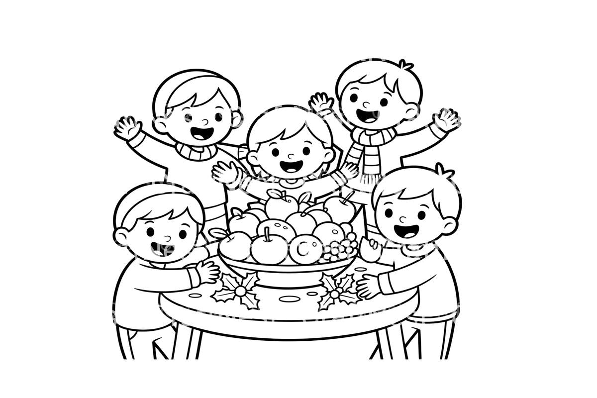 Kids Making Gingerbread House Coloring Books