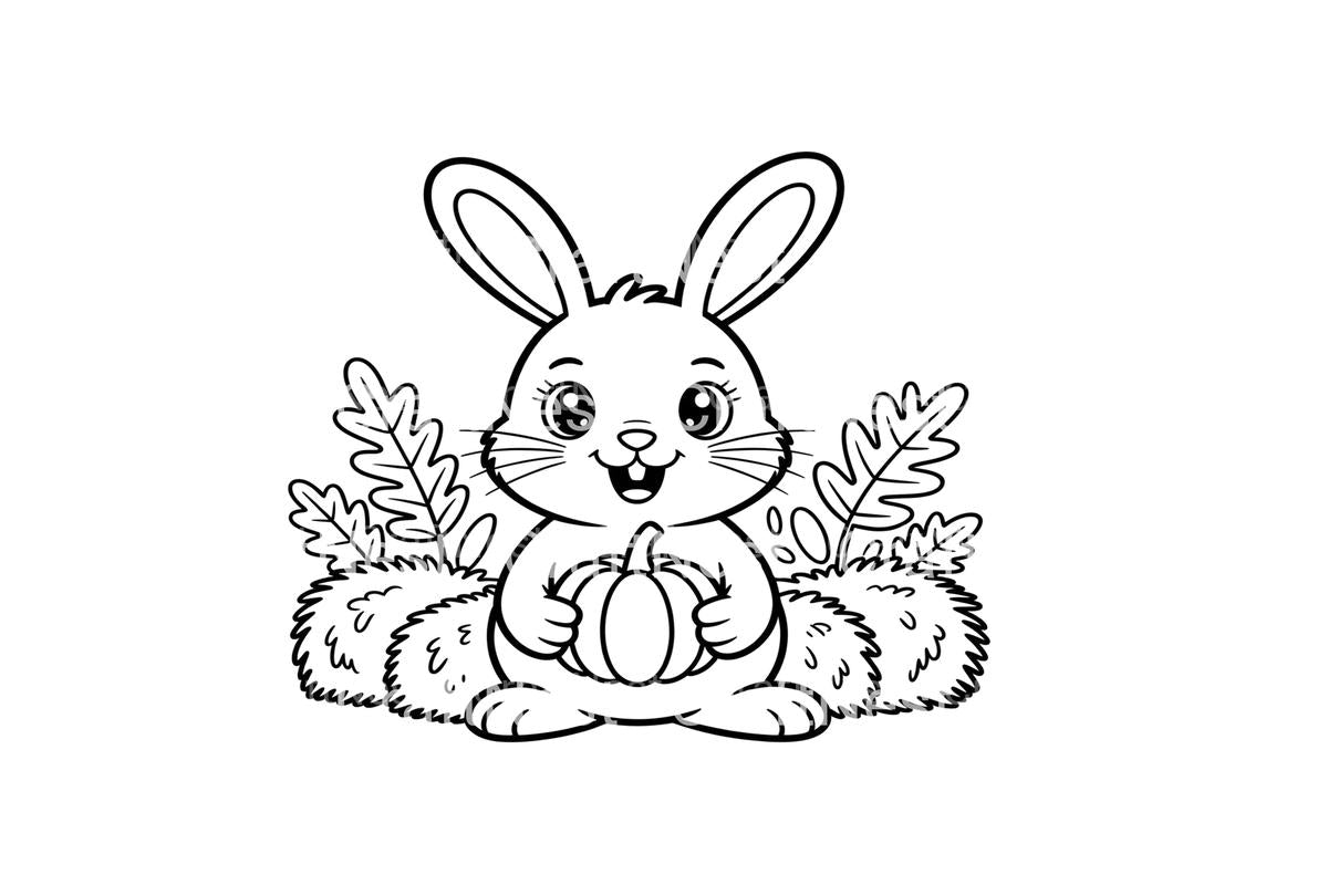 Cute Autumn Bunny Coloring Books