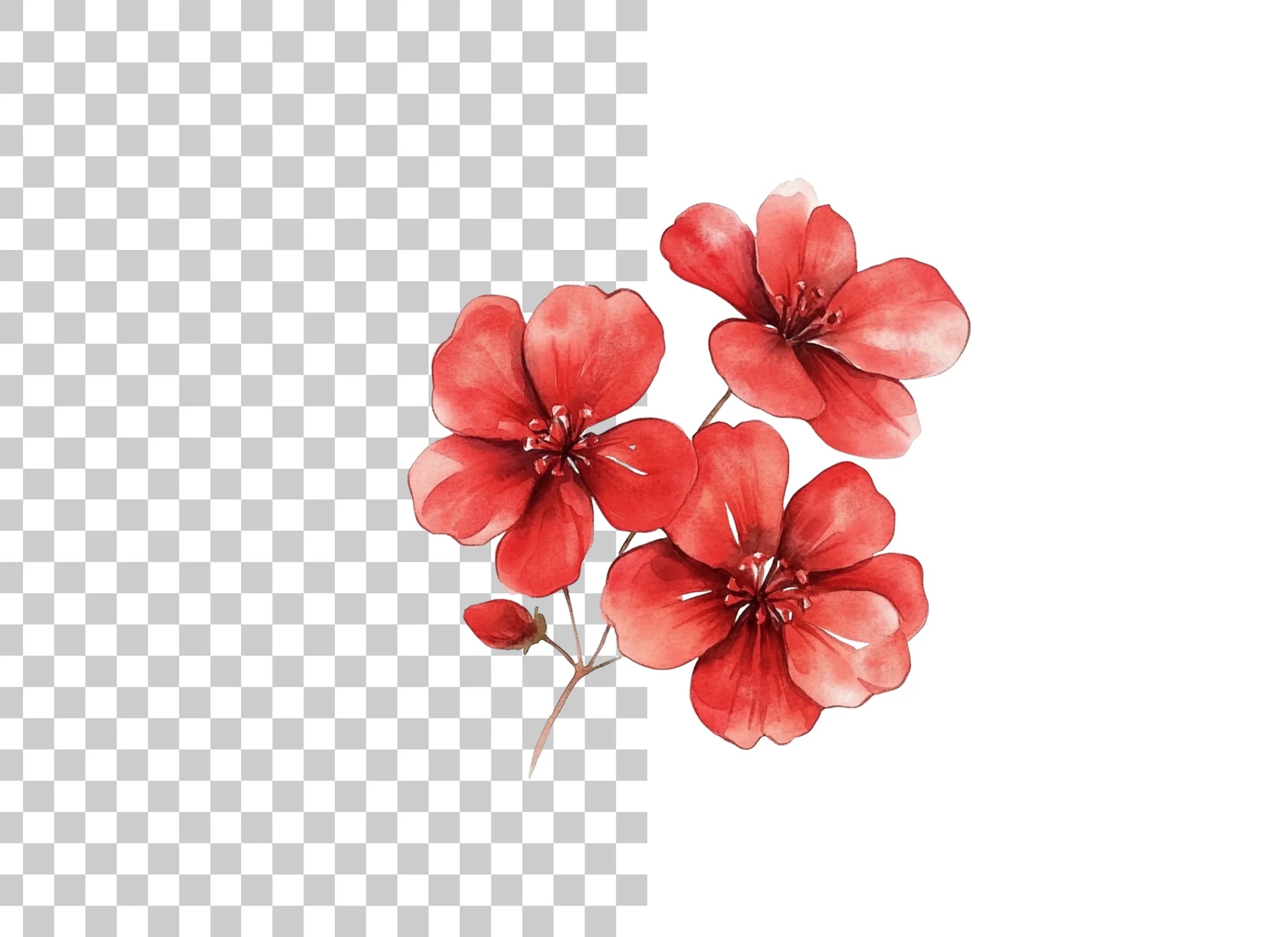 Vibrant Red Blossom Clipart Bundle