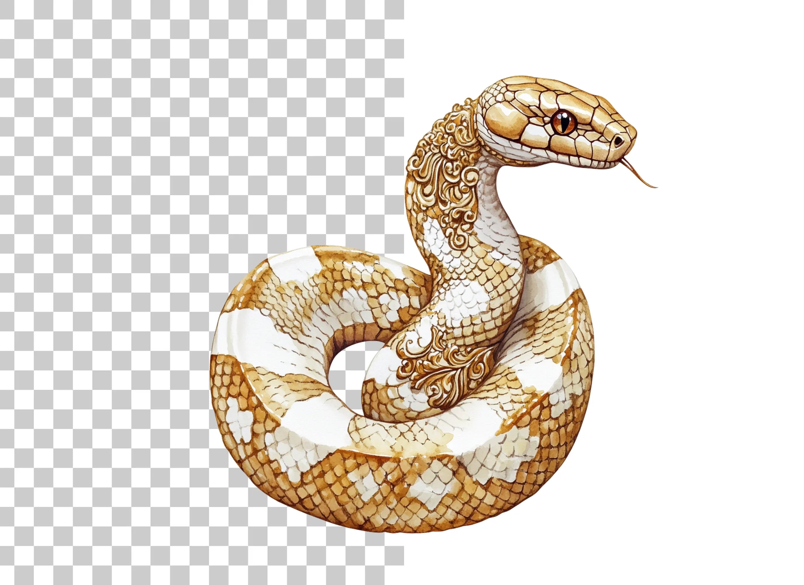 Golden Snake Clipart Bundle