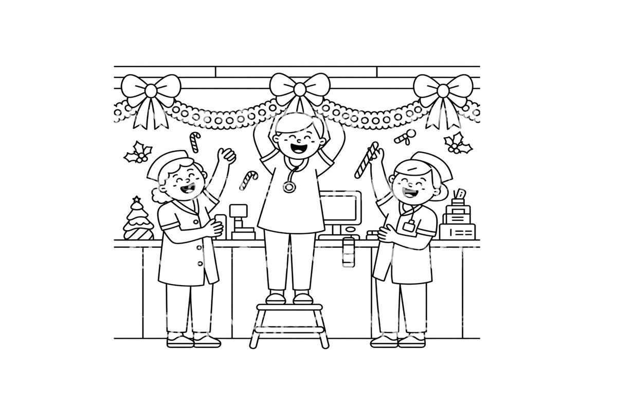 Christmas Nurses Decorating Coloring Books