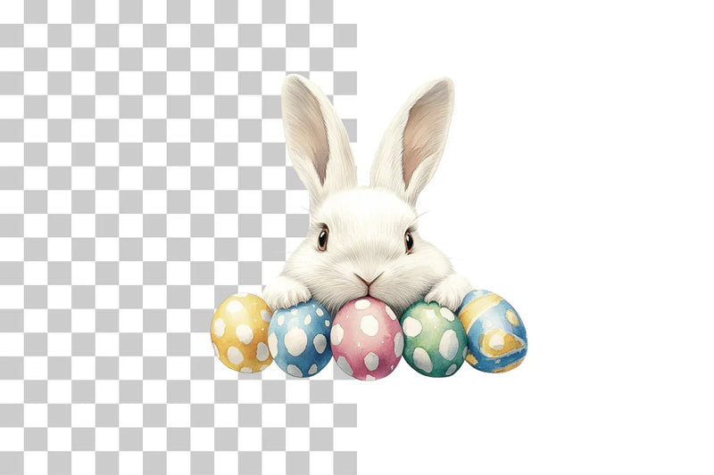 Easter Bunny with Eggs Clipart Bundle - CraftNest - Digital Crafting and Art
