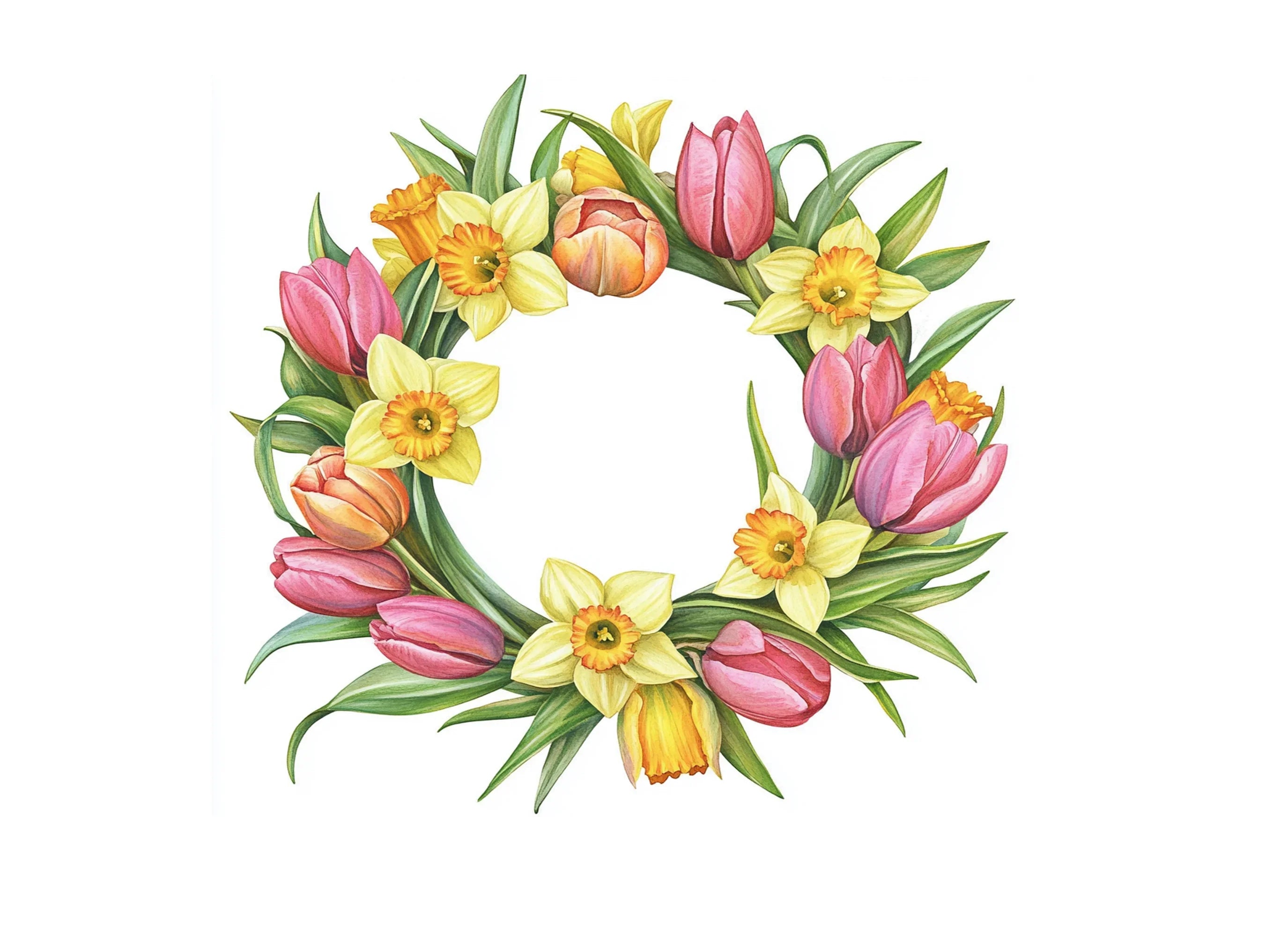 Spring Floral Wreaths Clipart Bundle