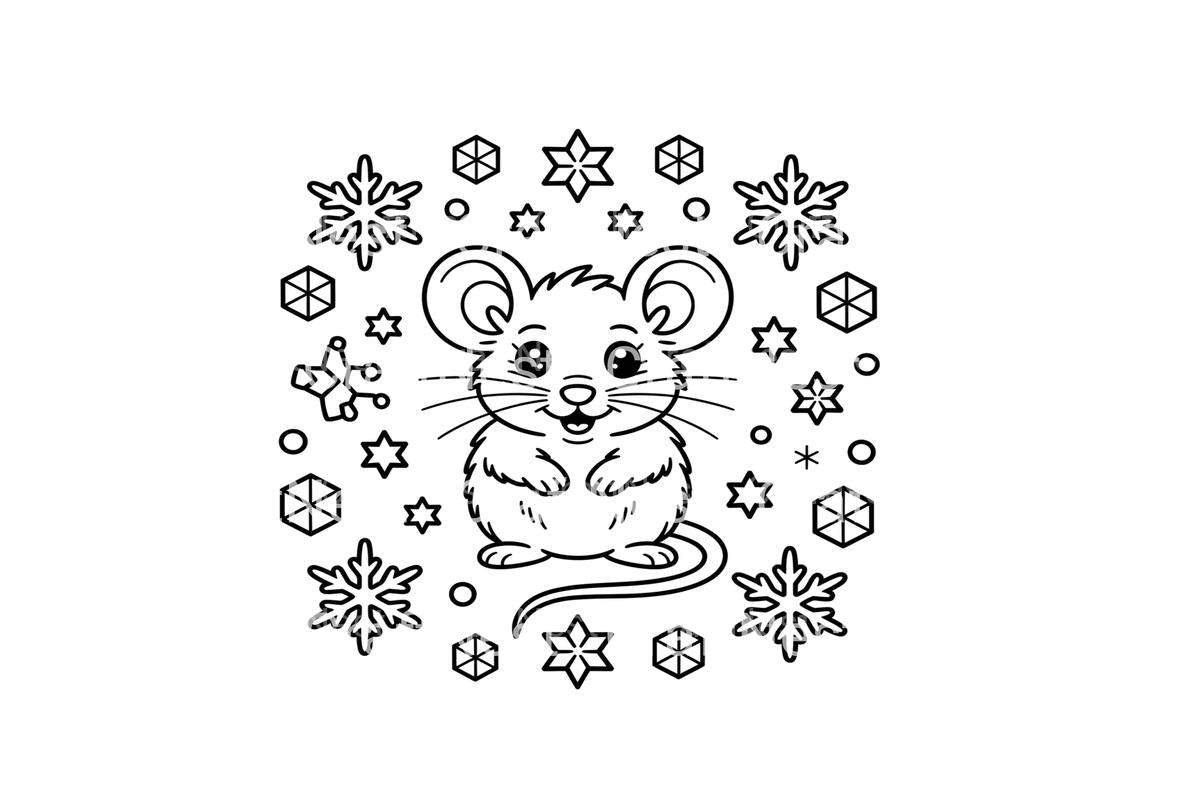Cute Mice Winter Coloring Books