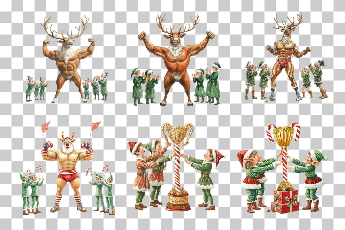 Bodybuilder Reindeer Clipart Bundle - CraftNest - Digital Crafting and Art