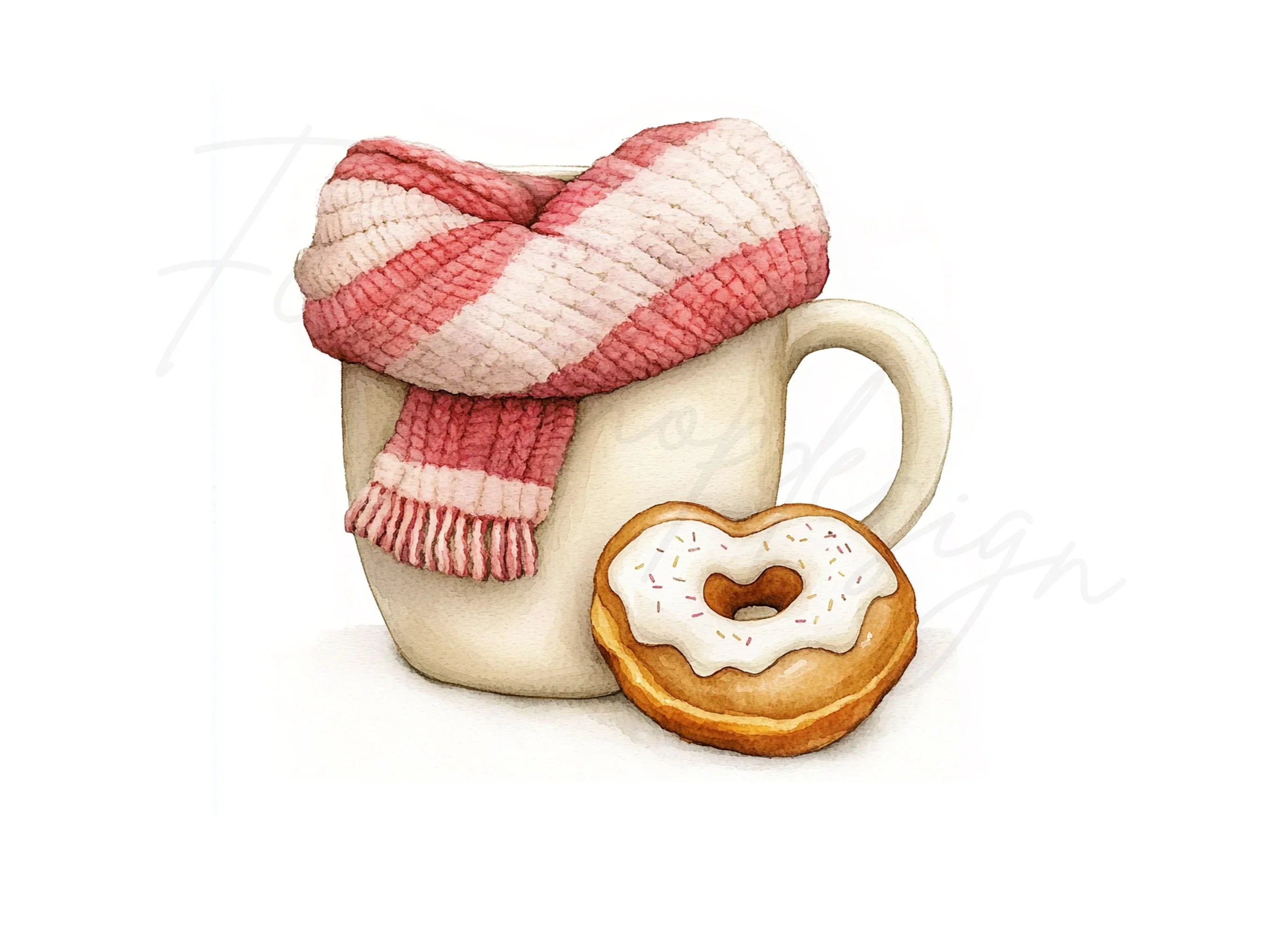 Cozy Winter Donut Clipart Bundle
