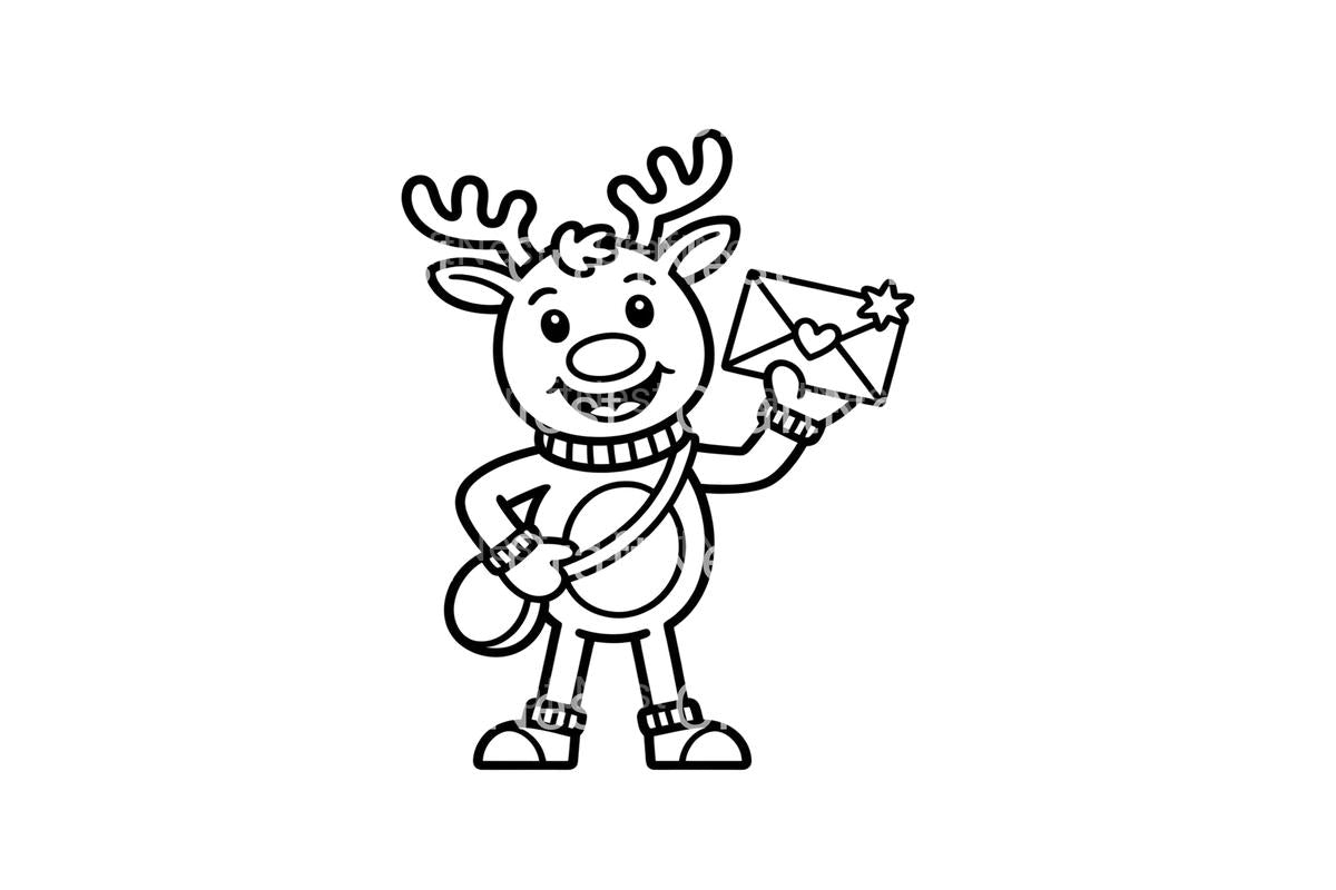 Reindeer Mail Carrier Coloring Books