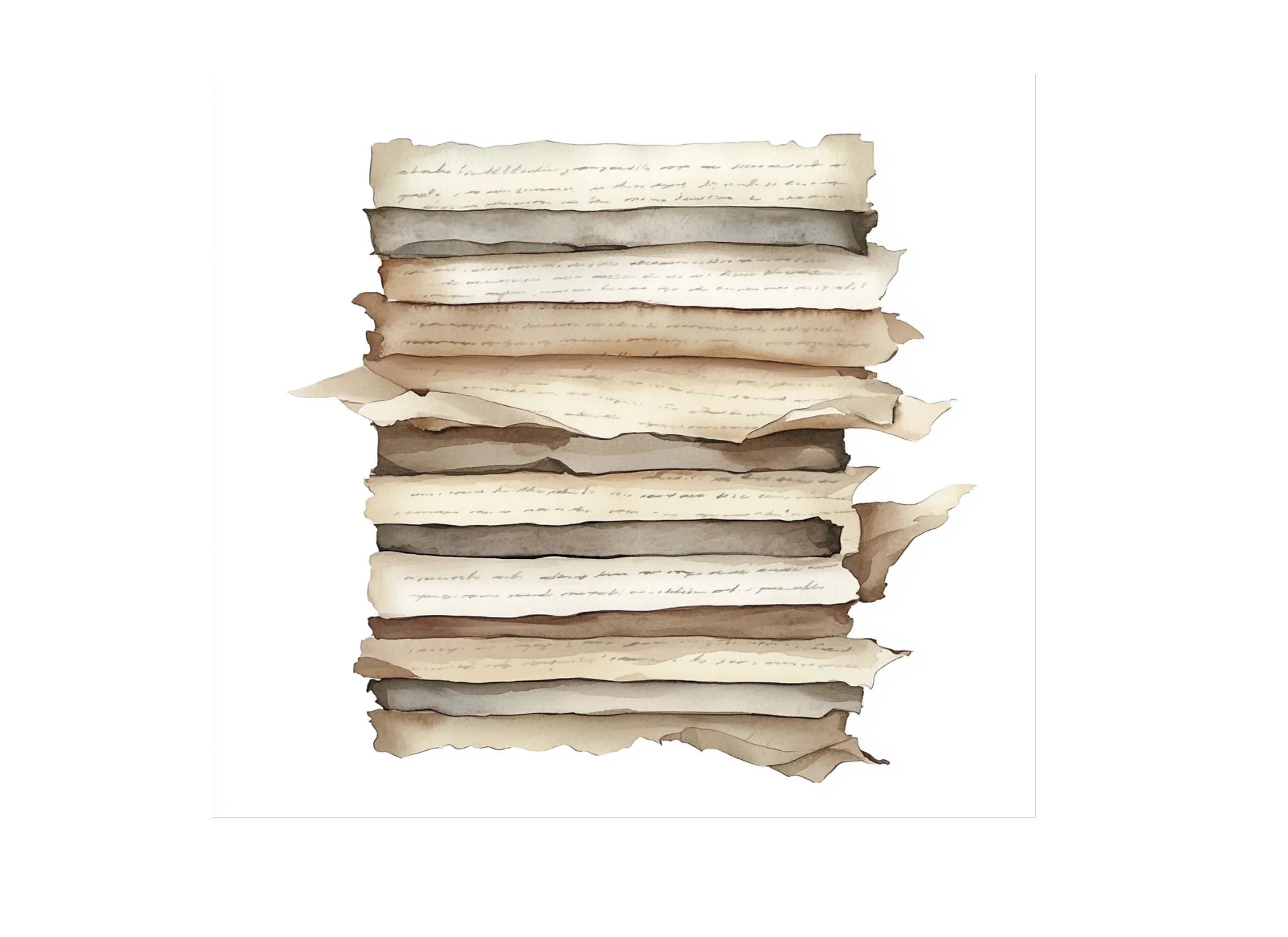 Vintage Paper Stack Clipart Bundle